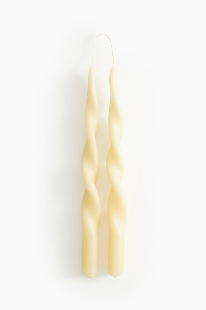 2-pack spiral taper candles - Light yellow - 1
