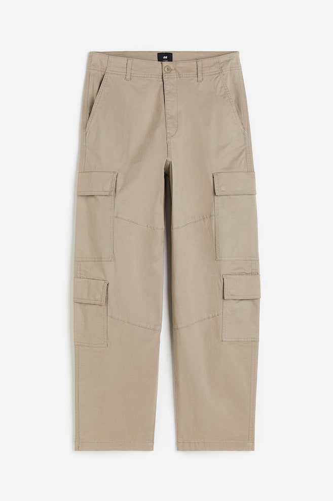 Loose Fit Cargo trousers - Beige/Black/White - 2
