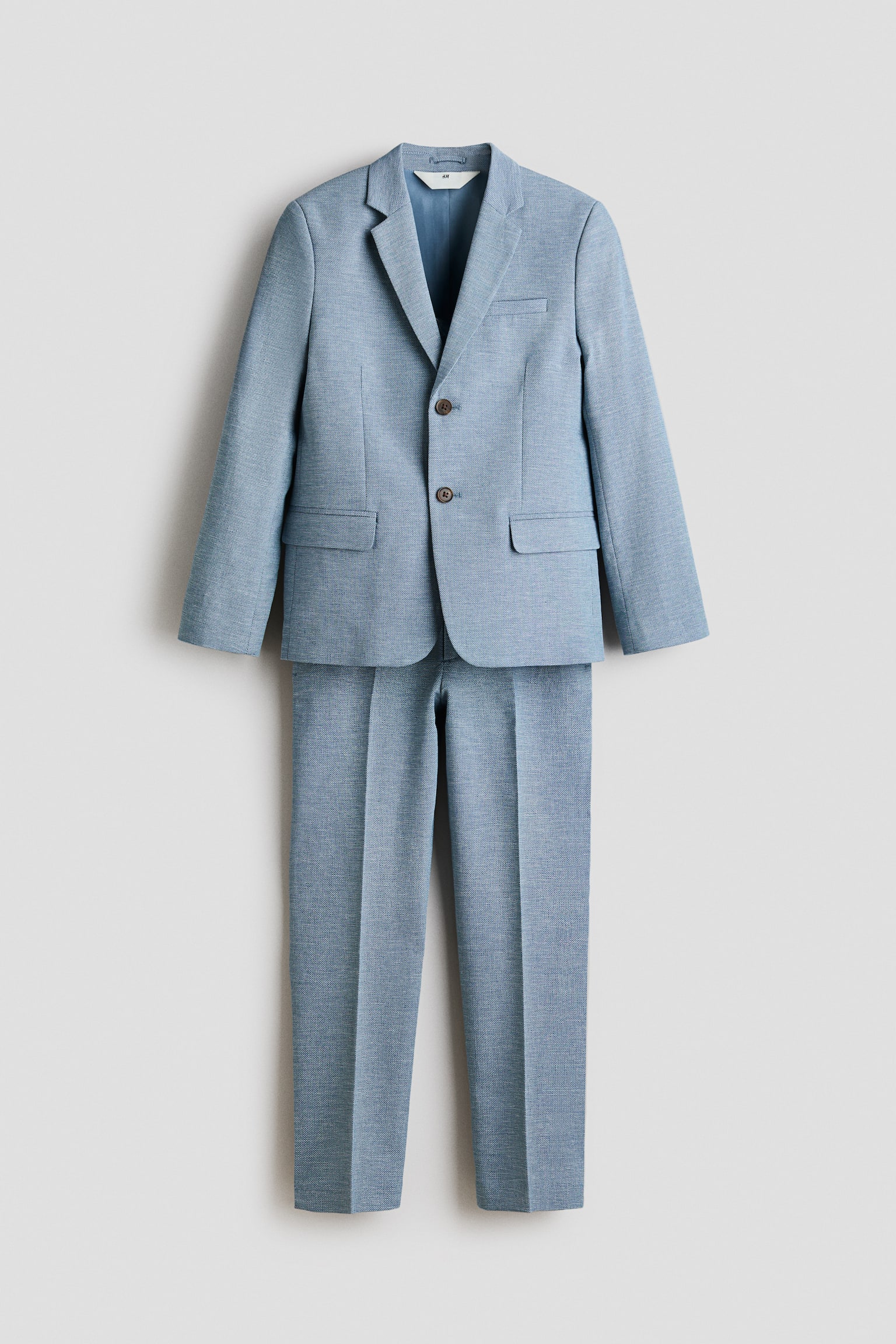 Traje en mezcla de lino - Azul empolvado claro/Azul marino/Beige claro
