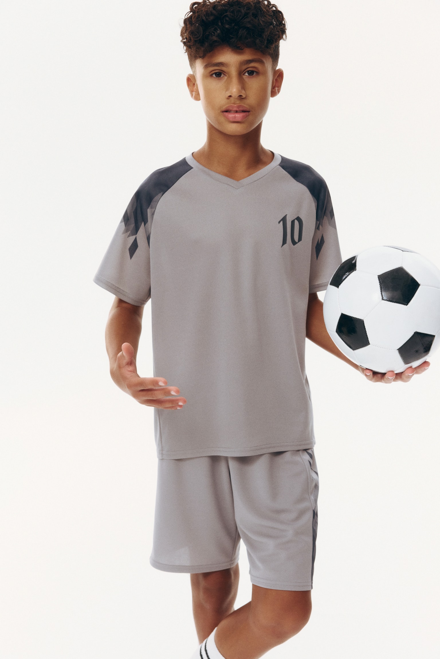 Conjunto de futbol de 2 piezas con DryMove™ - Gris claro/10/Azul marino/Diseño/Rojo/Diseño - 2
