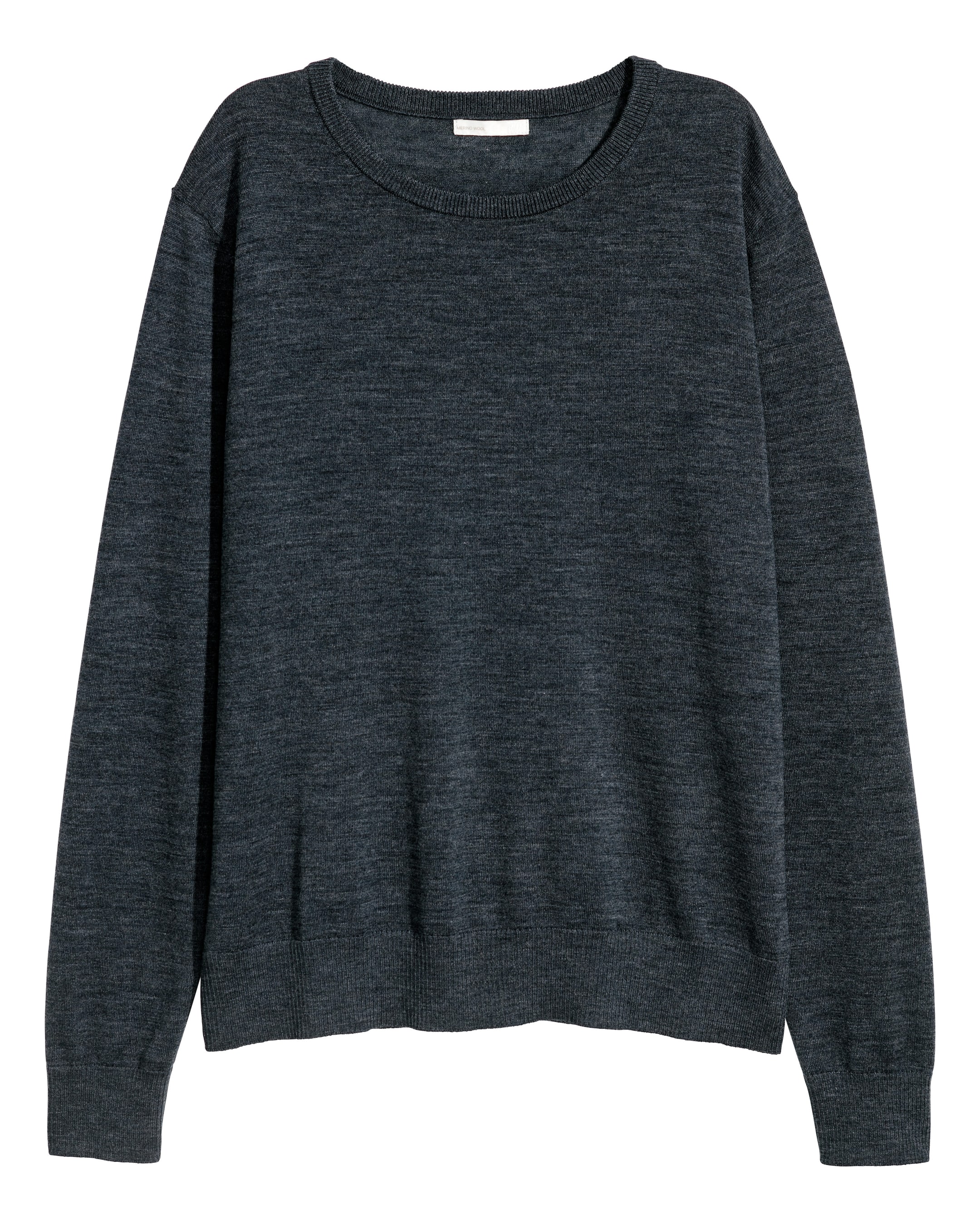 Näytä suurempi kuva: Villaneulepusero - Tumma harmaameleerattu - NAISET | H&M FI 1