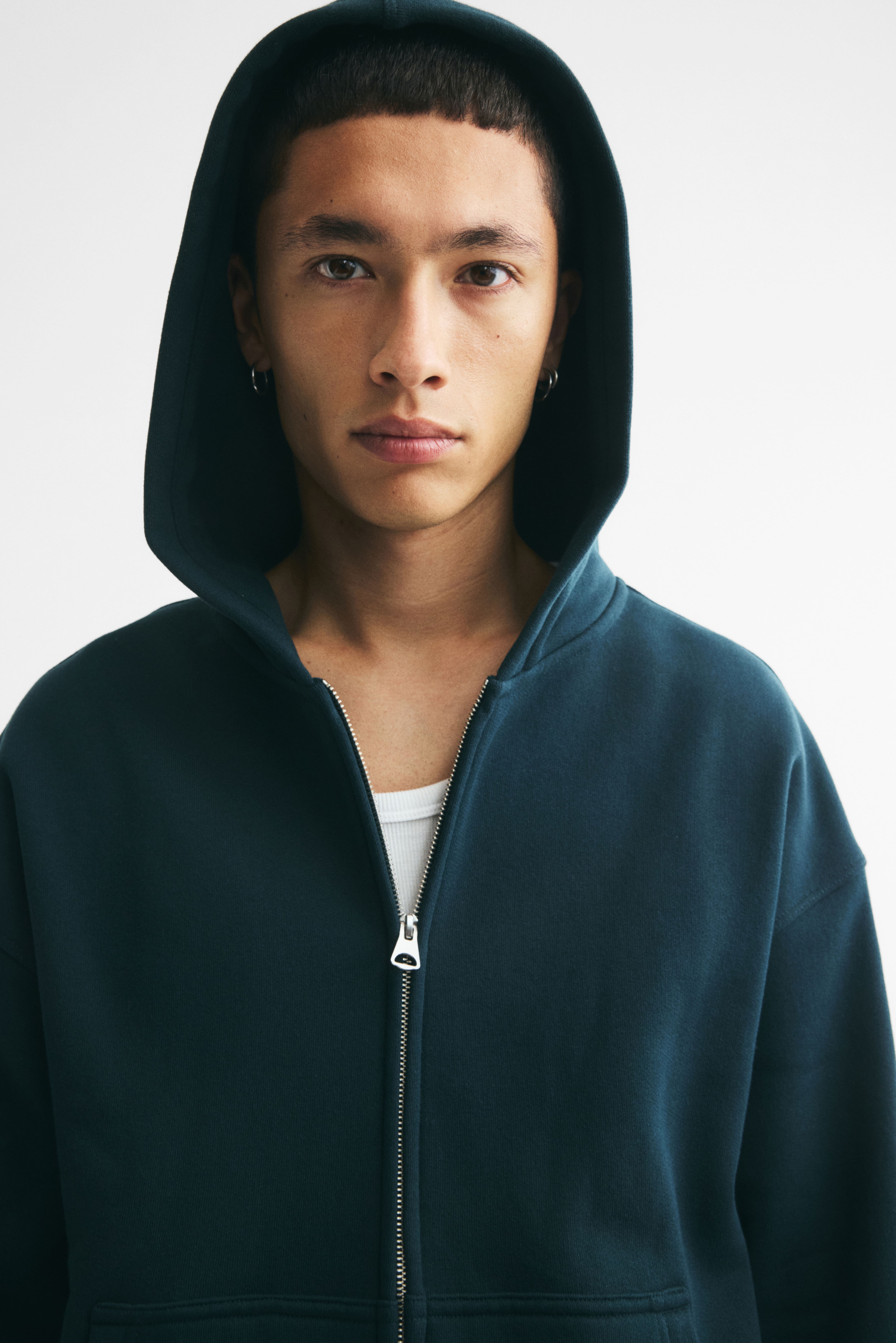 Oversized Printed Hooded Jacket