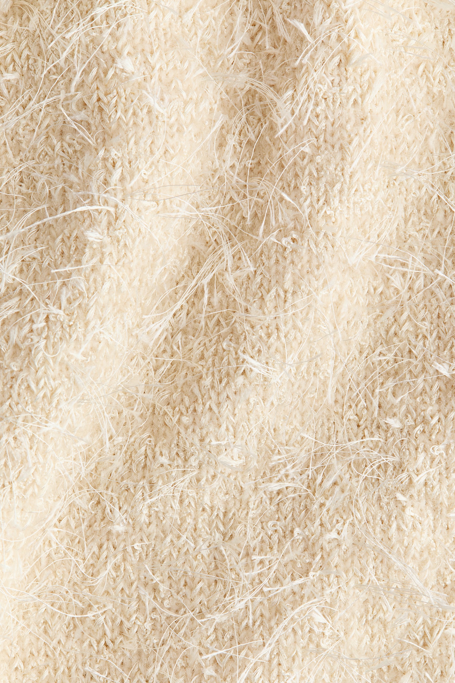 Женский топ H&M Fluffy-Knit Mock Turtleneck, цвет: Светлый бежевый — фото 8