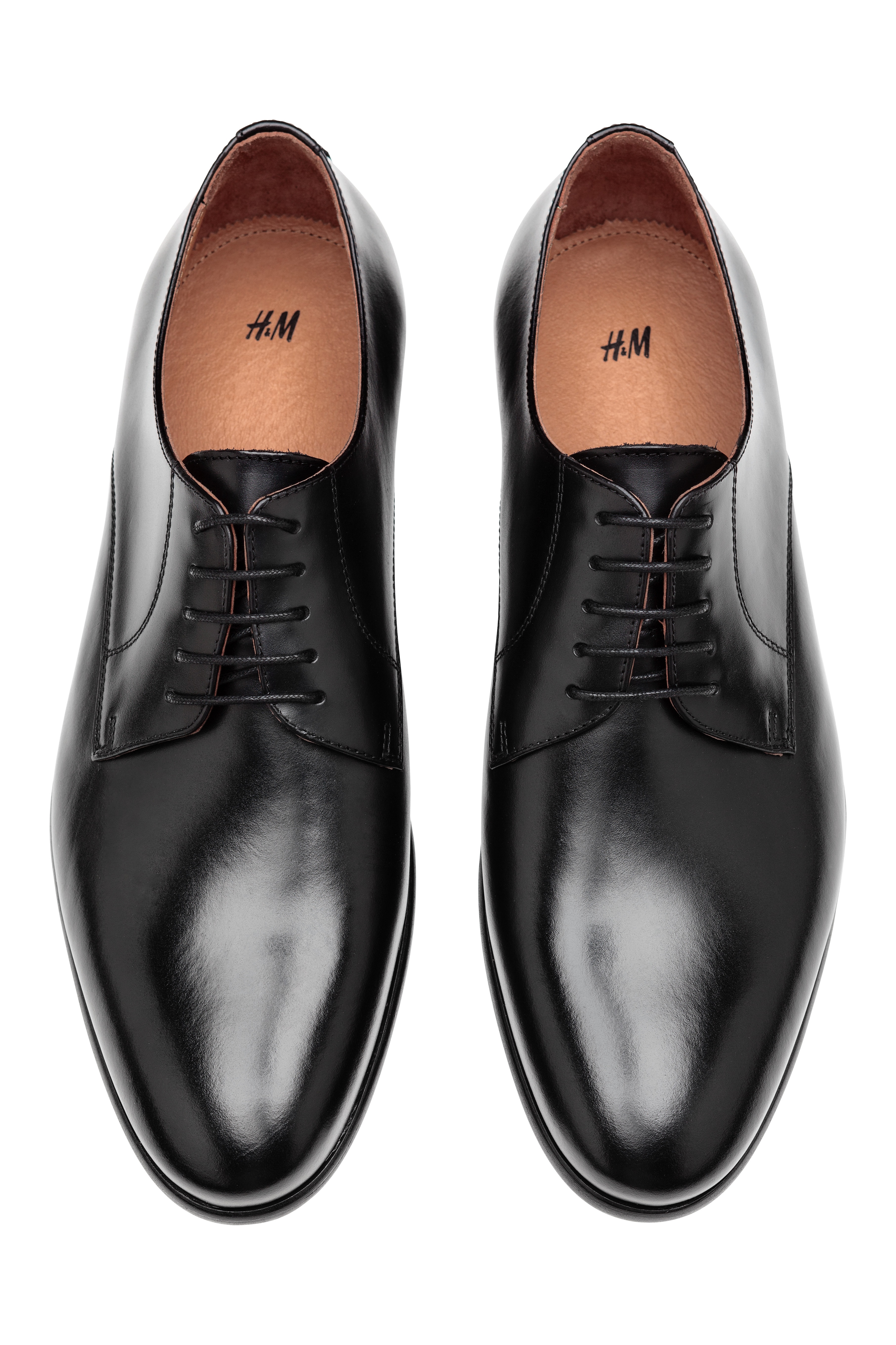Men's Tawny brown Leather Derby shoes | H&M US