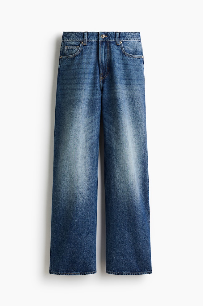 Wide Regular Jeans - Denim blue/Dark denim blue/White - 1