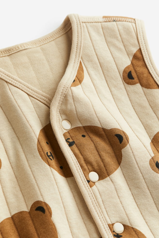 Quilted jersey gilet - Beige/Bears - 2