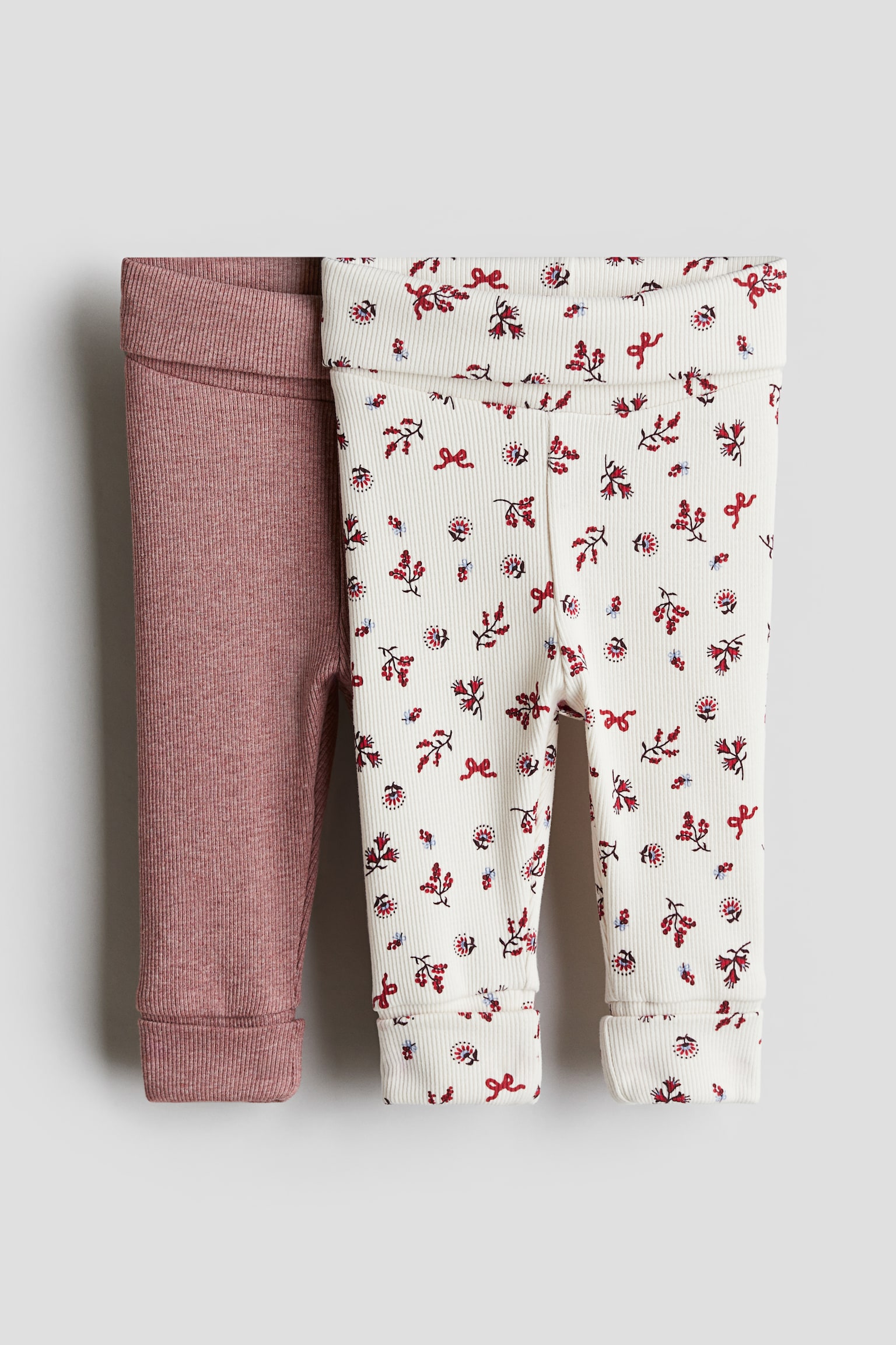 2-pack room-to-grow leggings - Dusty pink/Floral/Dark blue/Light blue - 1