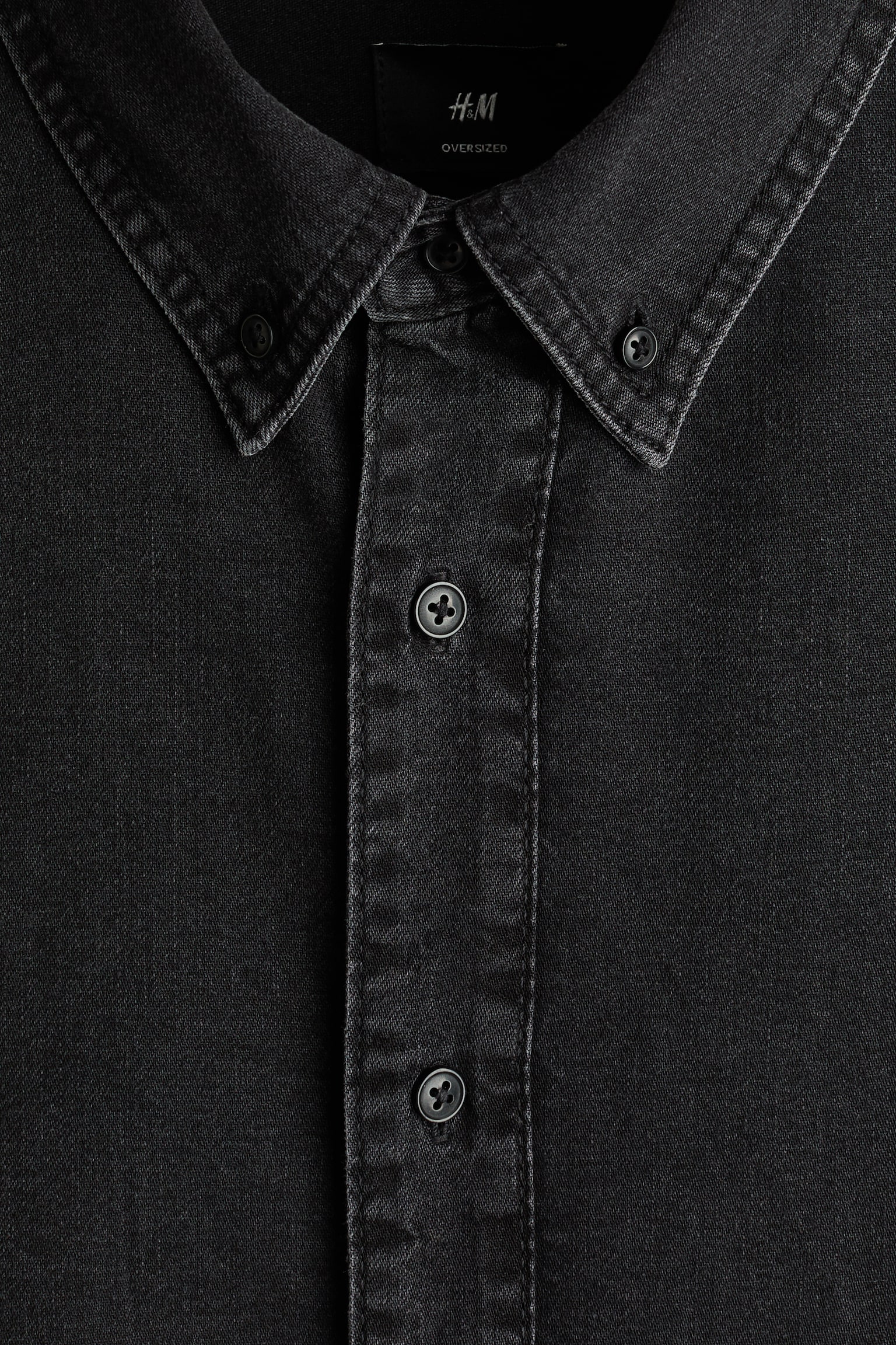 Džínsová košeľa Oversized Fit - Džínsová čierna/Džínsovomodrá - 5