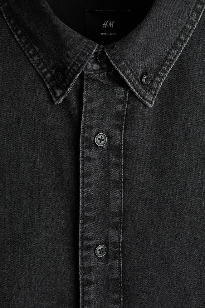 Oversized Denim Shirt - Denim black/Denim blue - 5