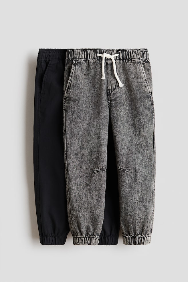 2'li Pamuklu Jogger Pantolon - Koyu kot grisi/Kot siyahı/Koyu kot mavisi/Haki/Kahverengi/Kot mavisi - 1