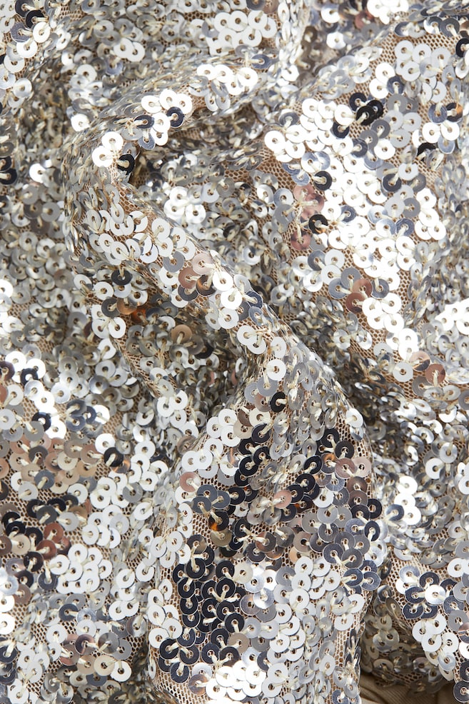 Sequined wrap dress - Silver-coloured/Sequins/Black/Sequins - 3