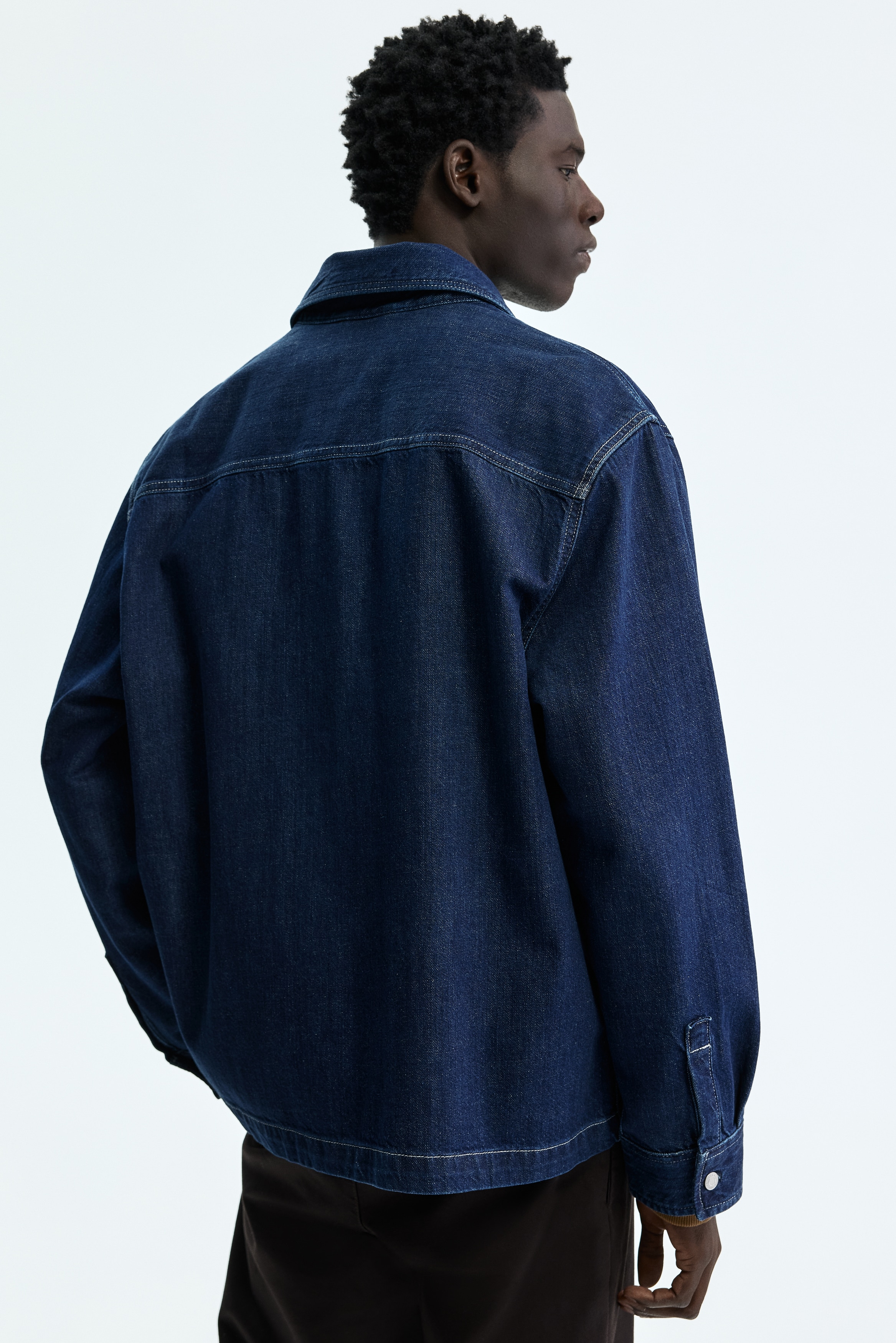 Men's Dark denim blue Denim Overshirt | H&M US