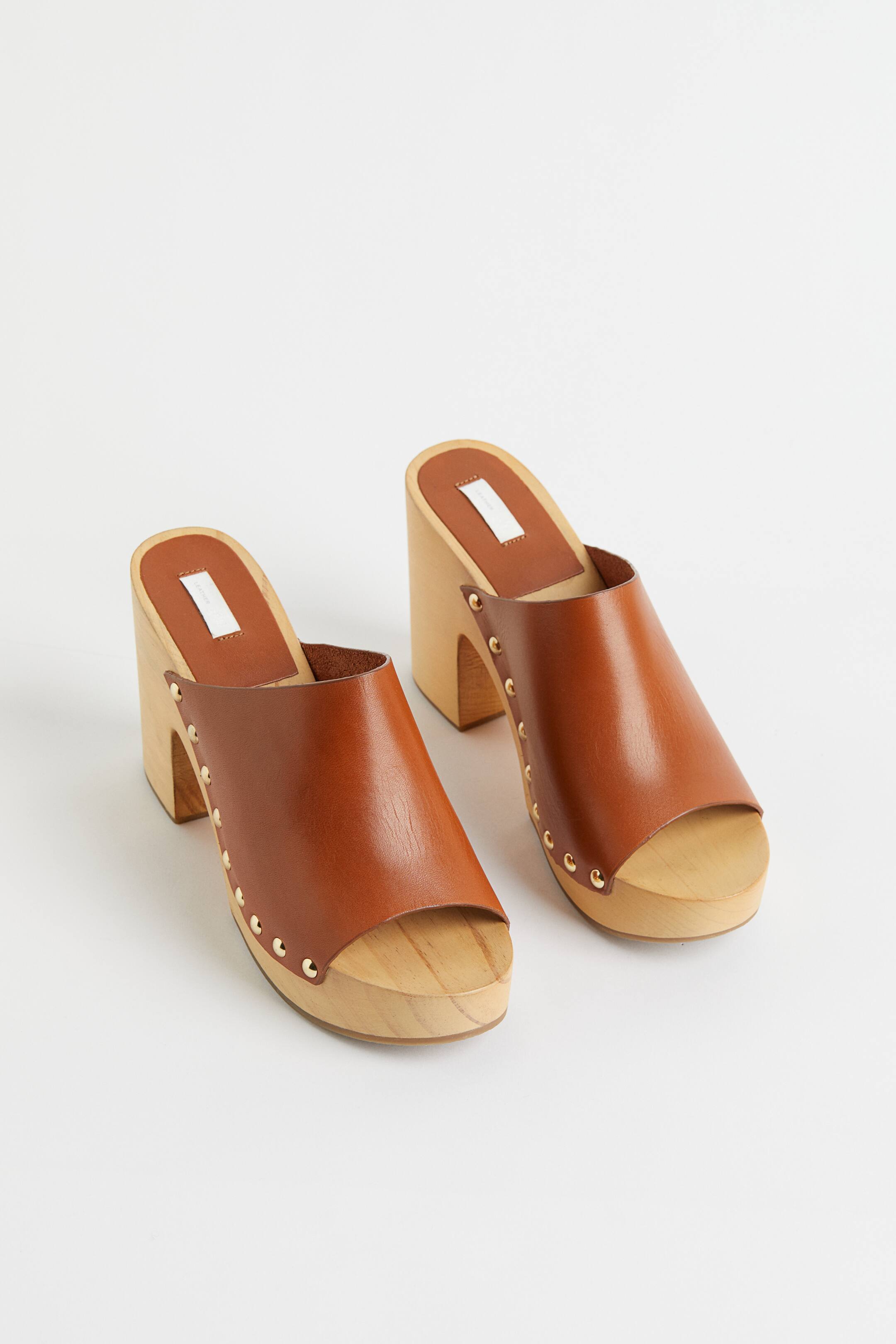 Leather clogs - Brown - Ladies | H&M GB