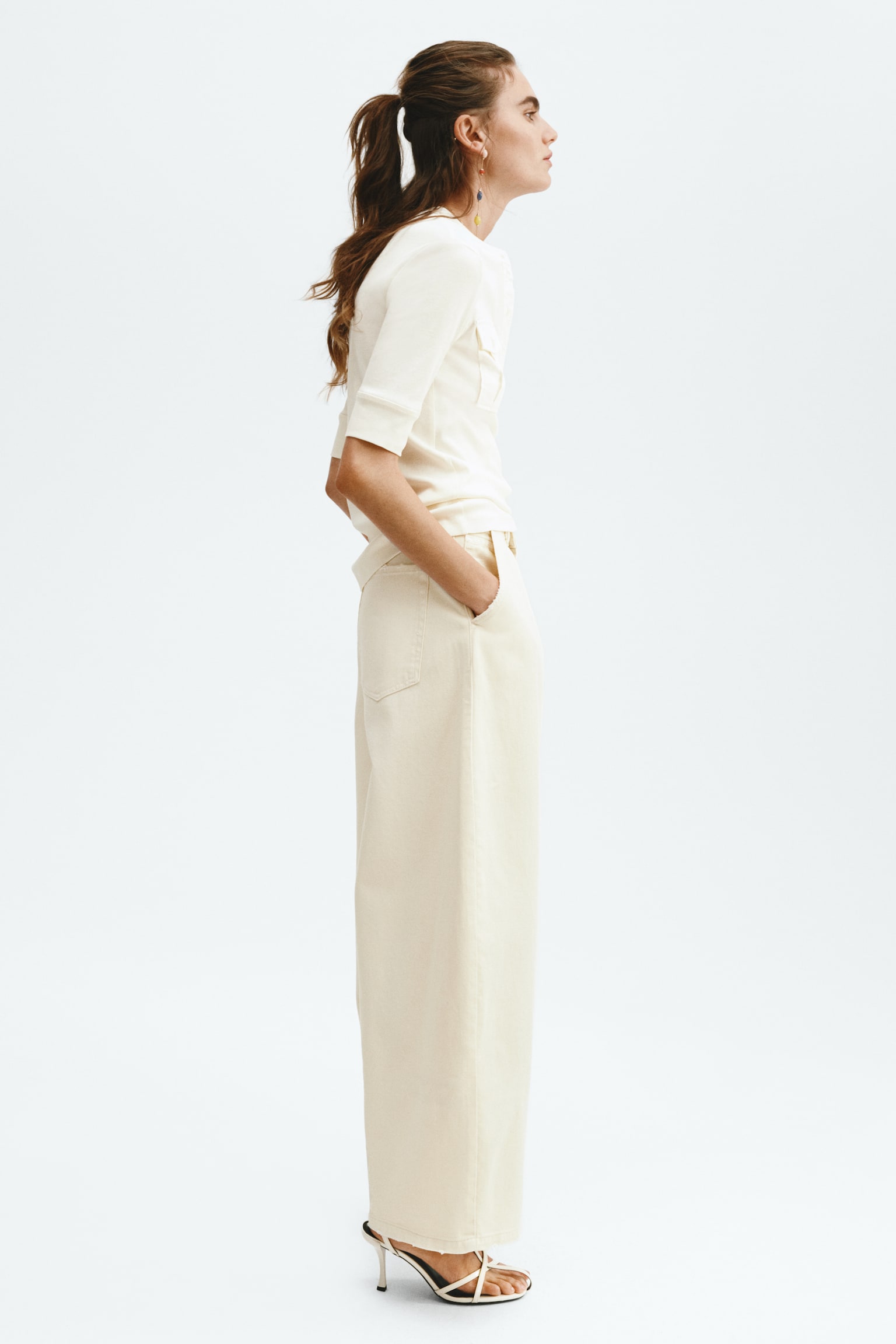 Pima cotton Henley top - Pale yellow - 6