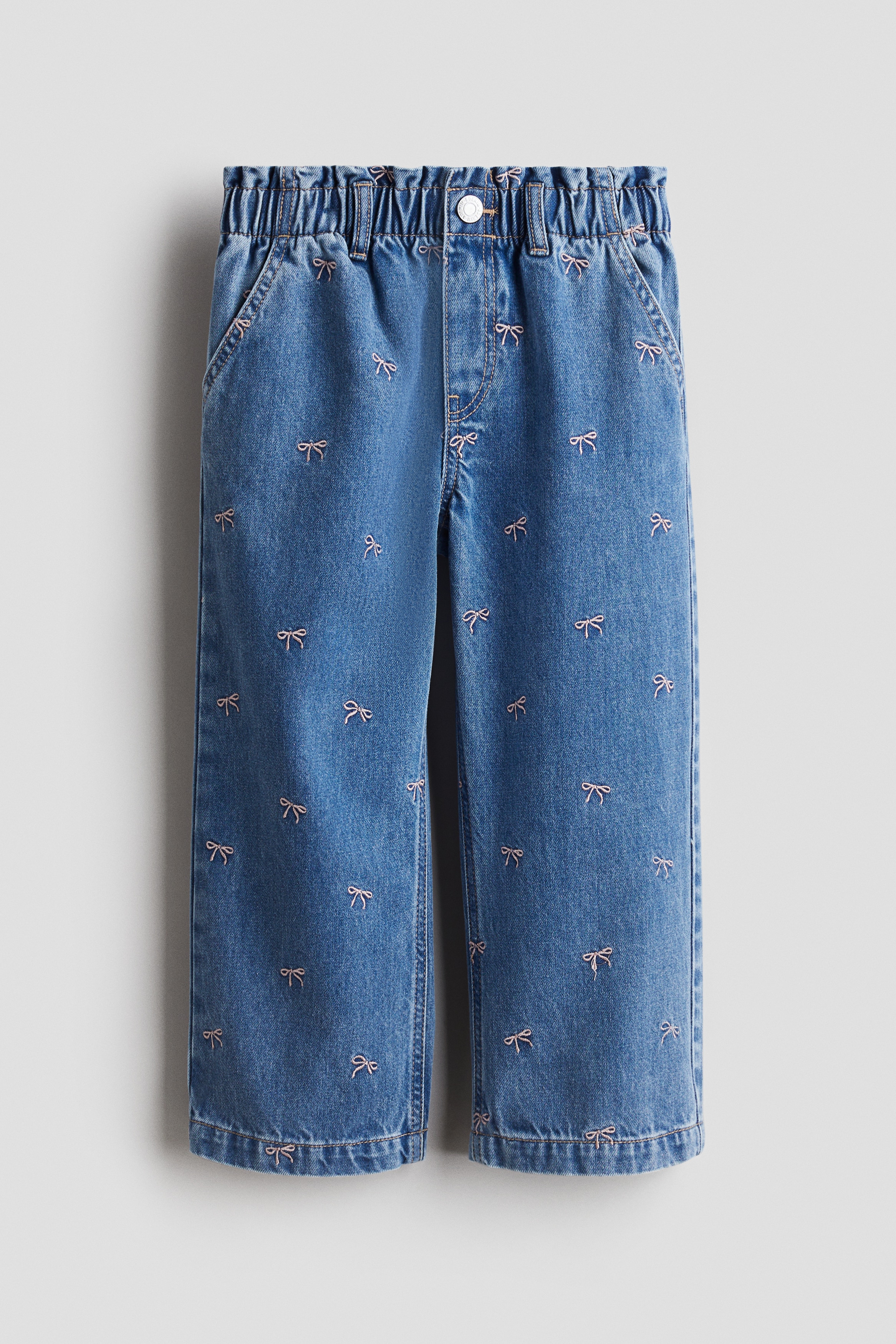 Paperipussifarkut Wide Leg - Deniminsininen/Rusetit/Deniminsininen/Kirsikat