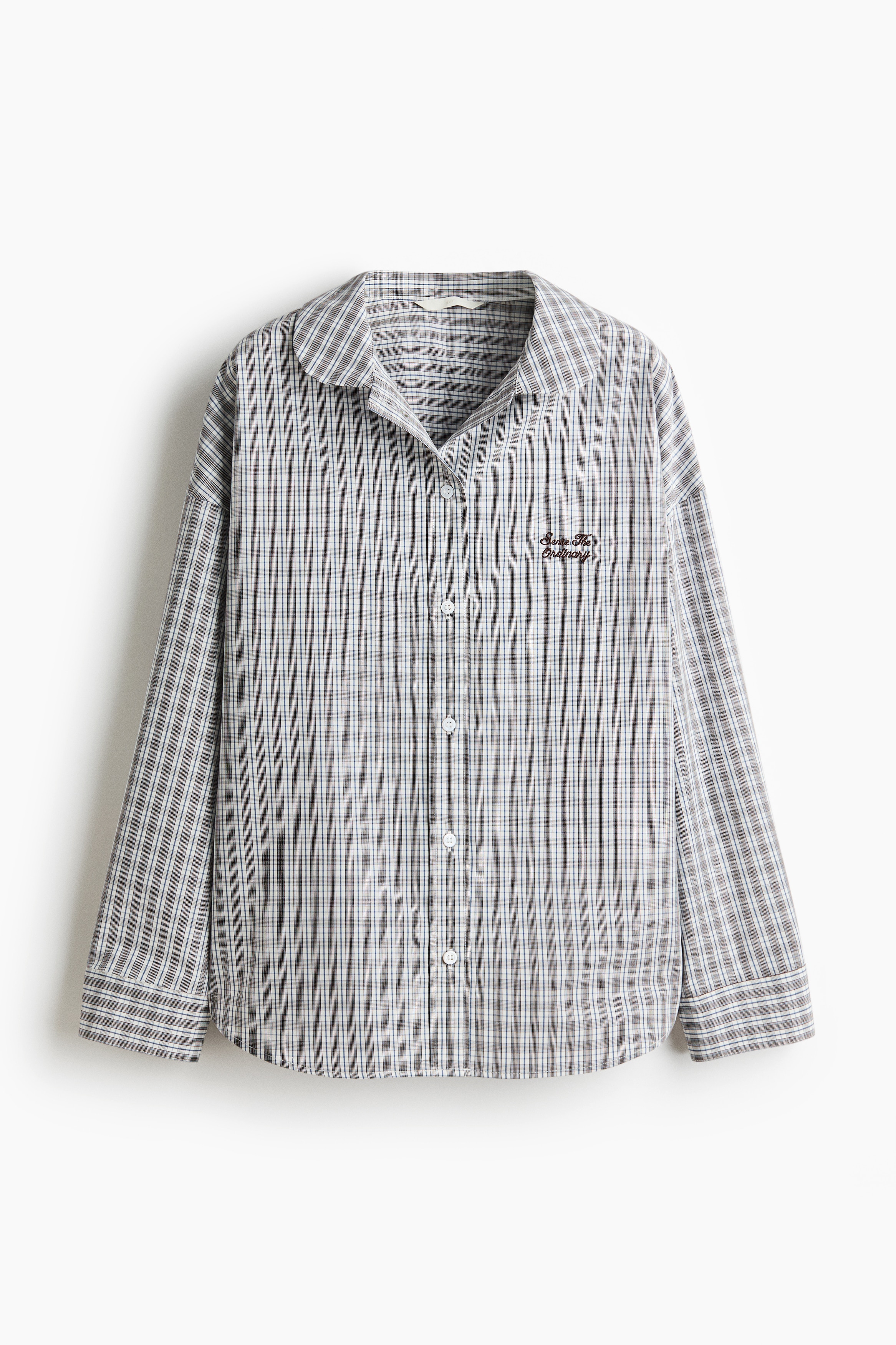 Cotton poplin shirt - Brown/Checked/Light blue/Checked/Beige/Checked