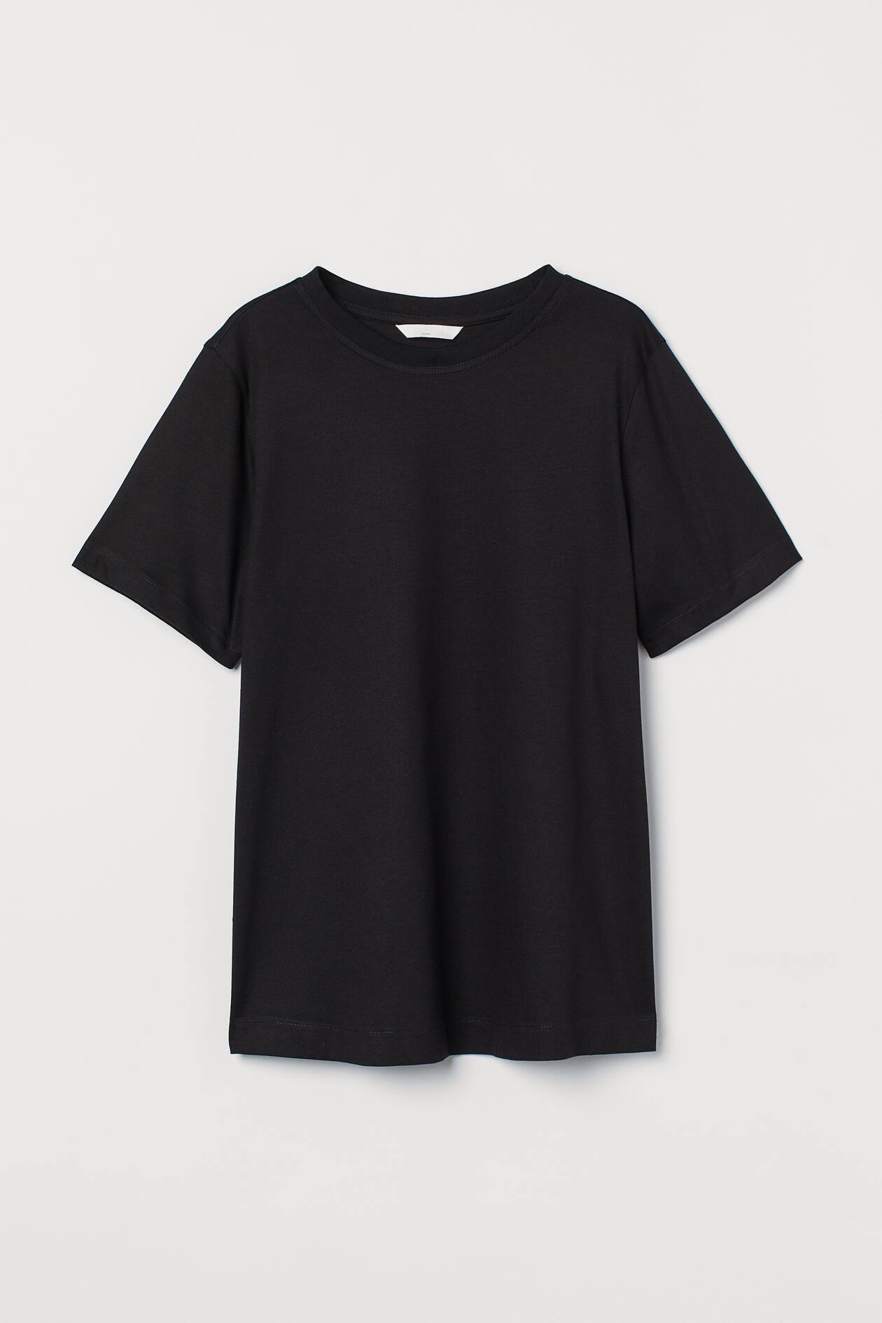 MAMA Cotton T-shirt - Round Neck - Short sleeve - Black - Ladies | H&M US