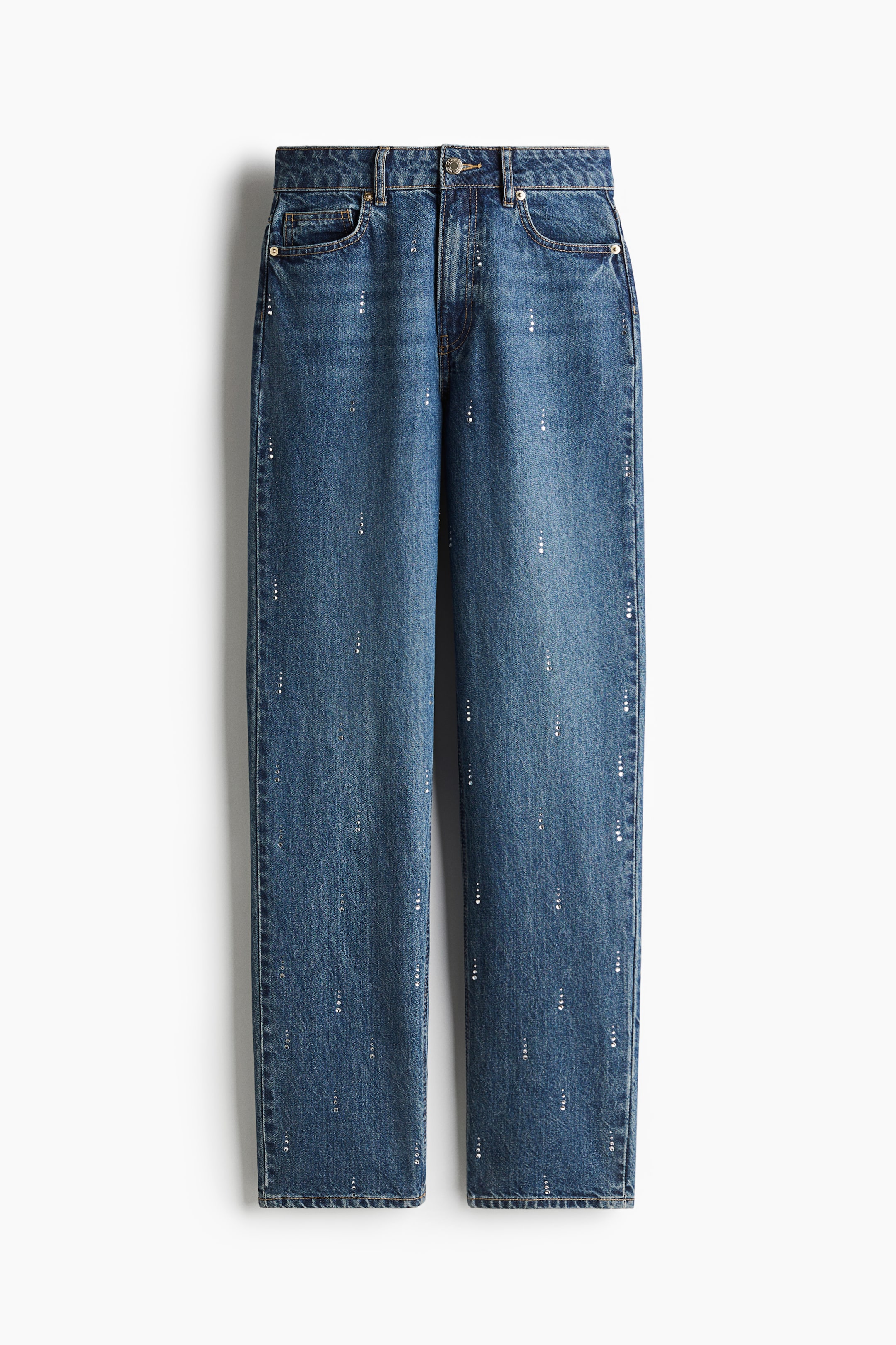 Rhinestone-embellished jeans - Denim blue - Ladies | H&M GB 5