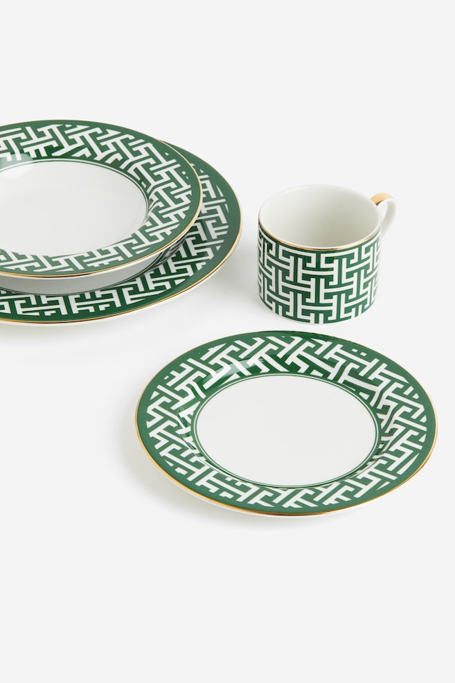Porcelain cup - Green/Patterned/Black/Patterned/Black/Striped/White/Leopard print - 2