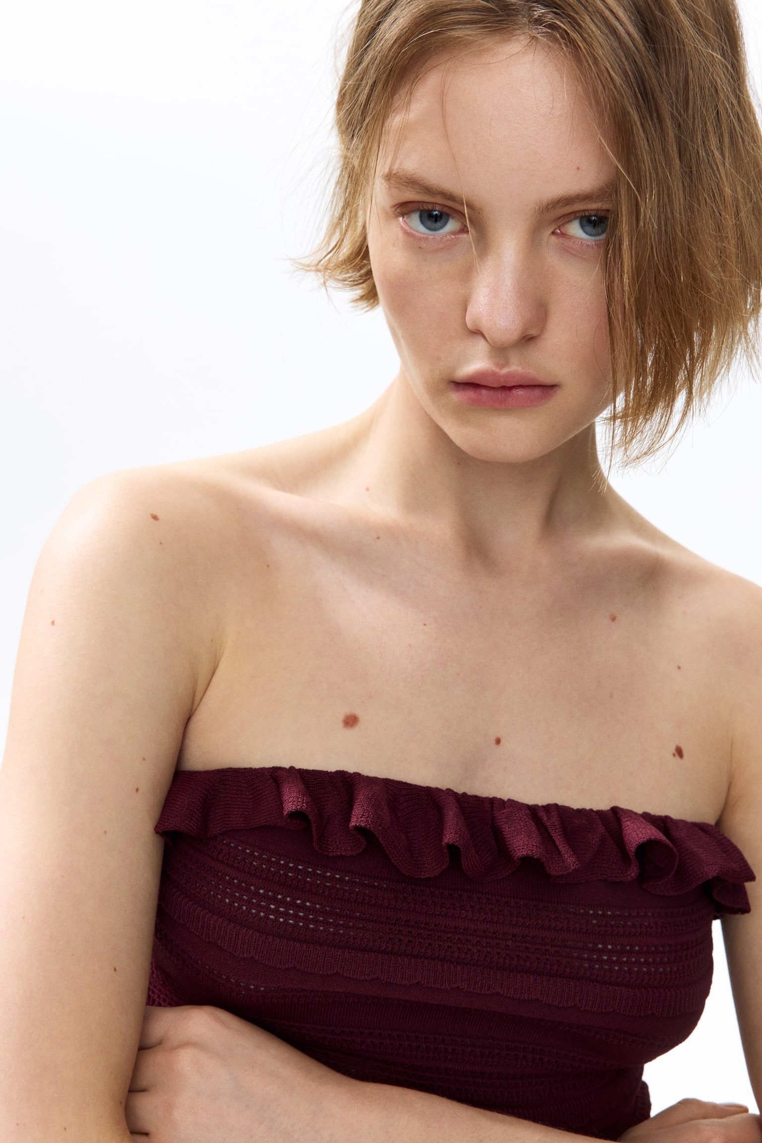 Pointelle-knit bandeau top - 4