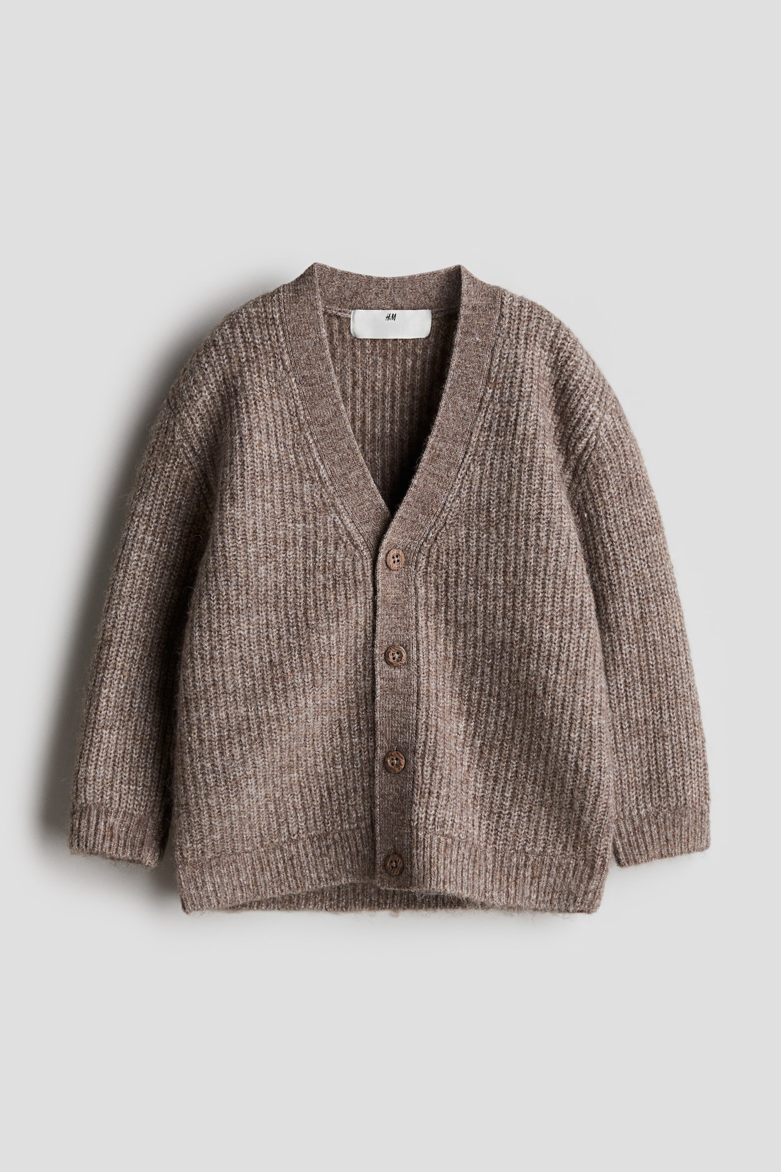 Rib-knit cardigan - モールメランジ - 1