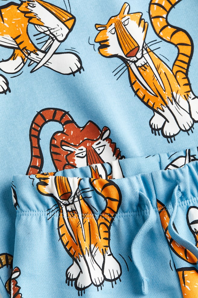 2-piece sweatshirt set - Light blue/Tigers/Light beige/Patterned/Black/Saturnus - 5