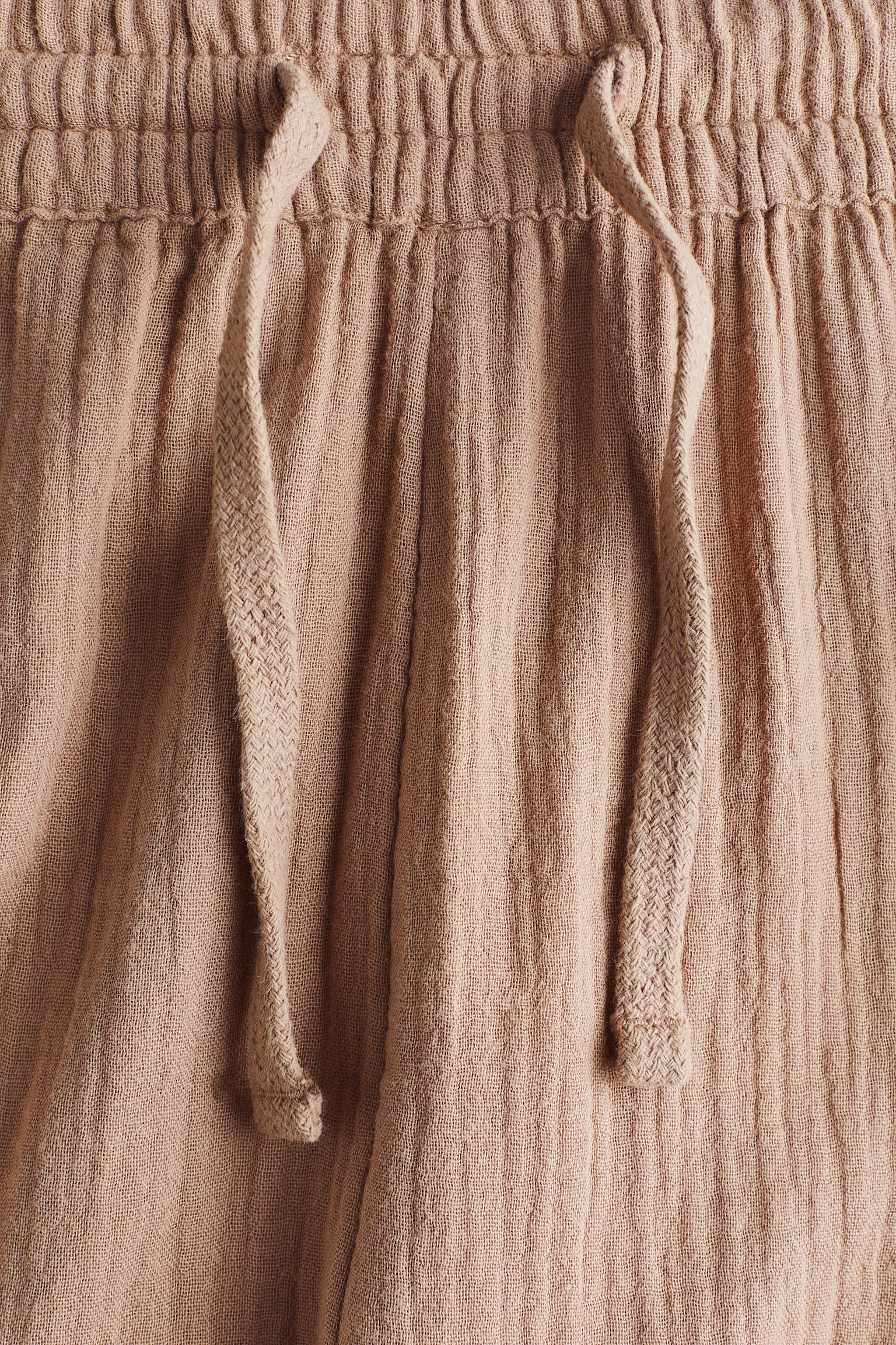 Cotton muslin joggers - Light brown/Navy blue - 2