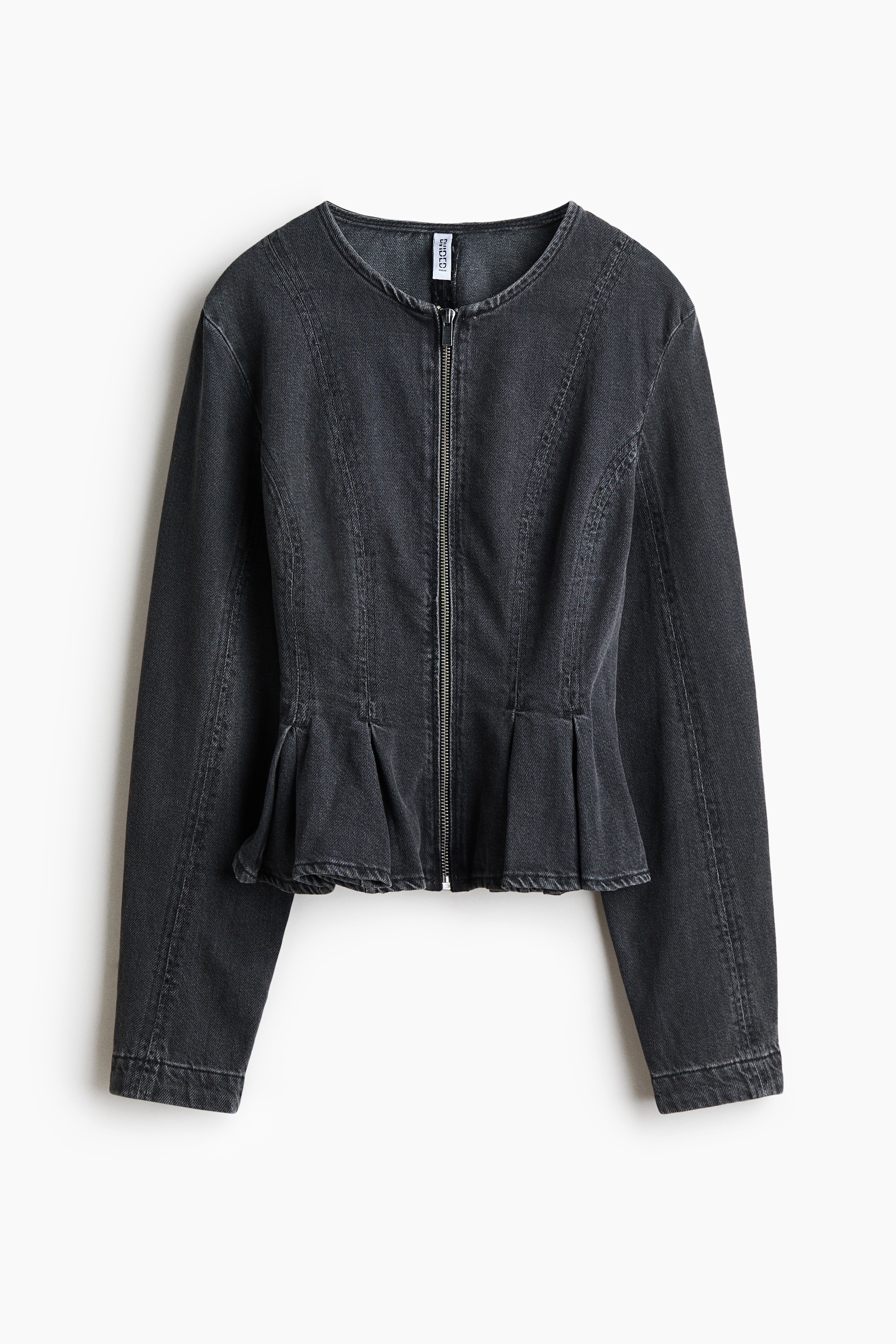 Denim peplumblouse - Denimzwart/Denimblauw