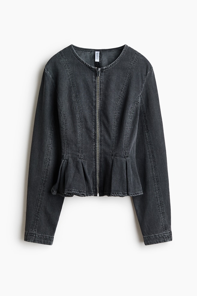 Denim Peplum Blouse - Denim black - 1