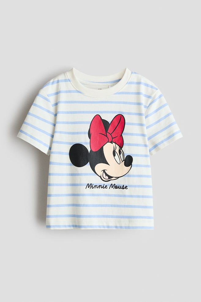 Loose-fit printed T-shirt - White/Minnie Mouse/Cream/SmileyWorld® - 1