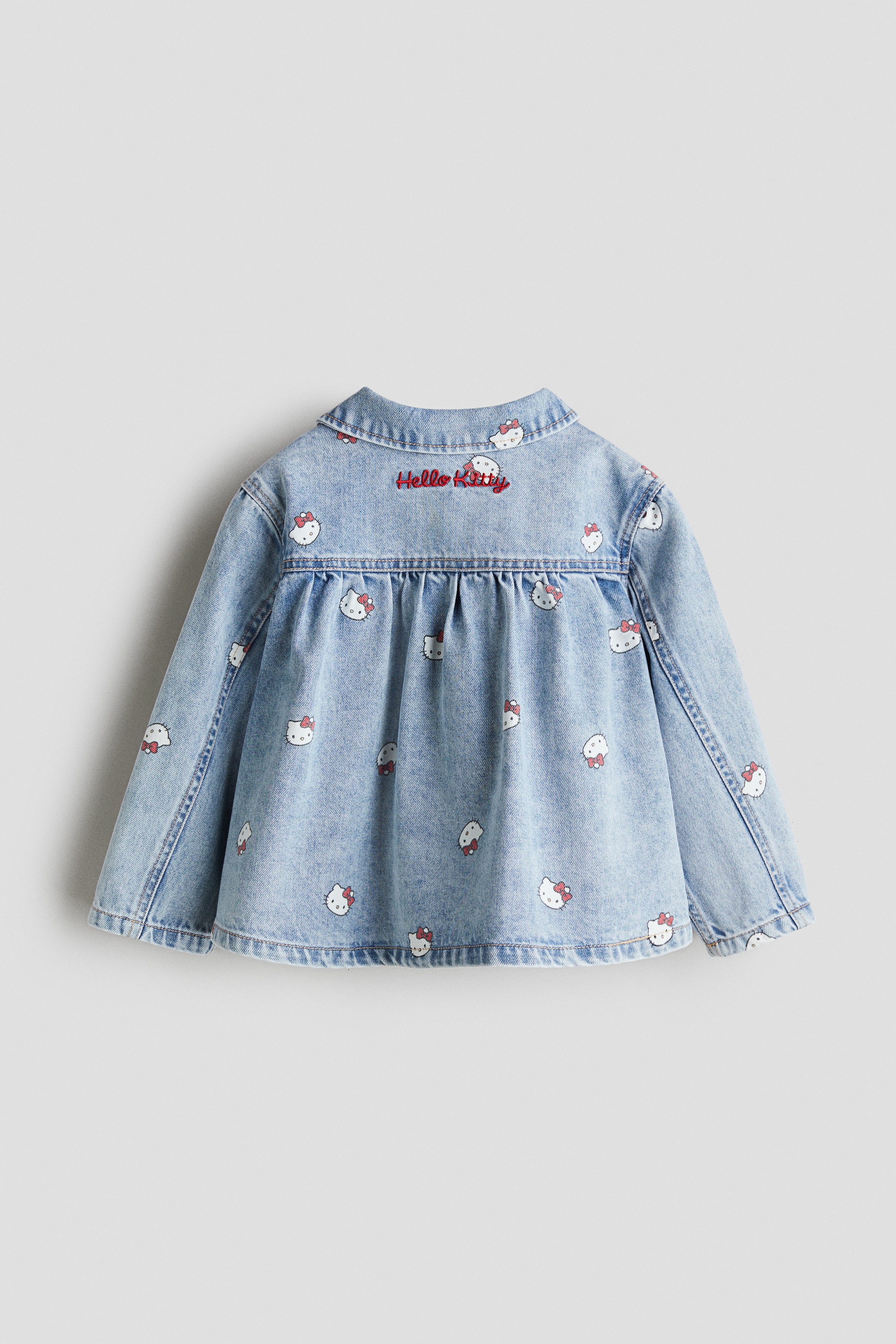 プリントコットンデニムジャケット - ライトデニムブルー