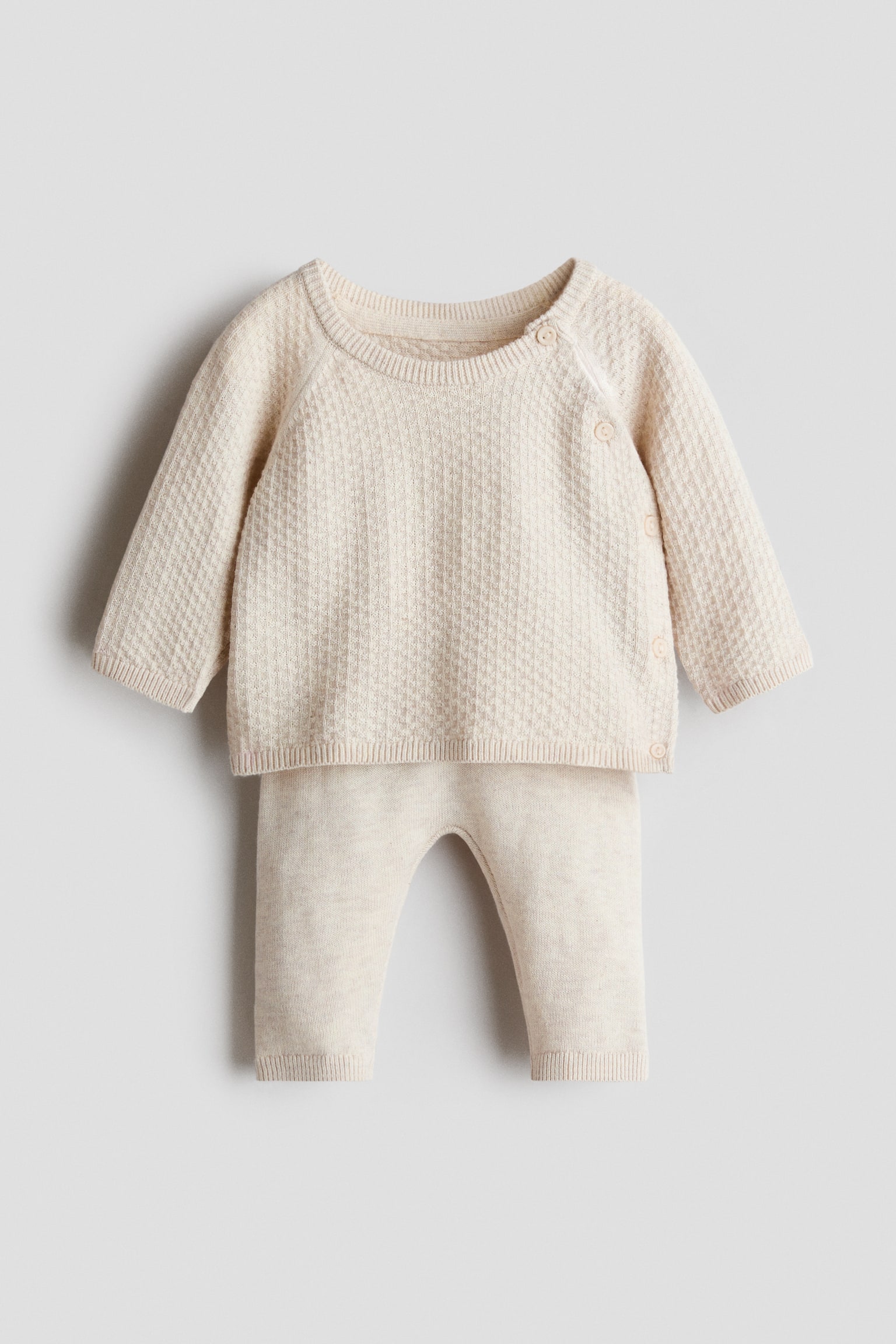 2-piece cotton set - Light beige