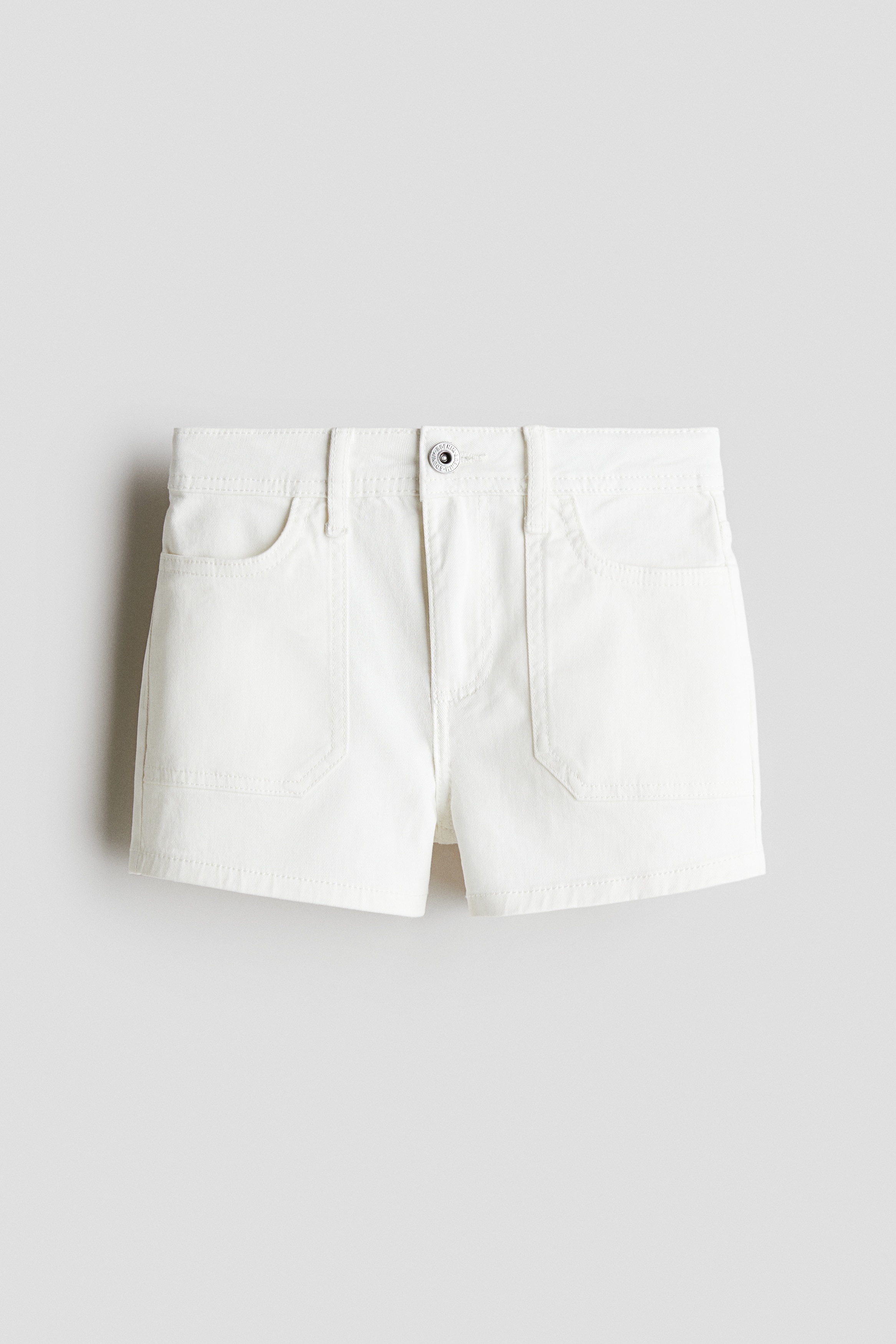 Къс панталон от габардин - Бял/Светложълт/Светлорозов