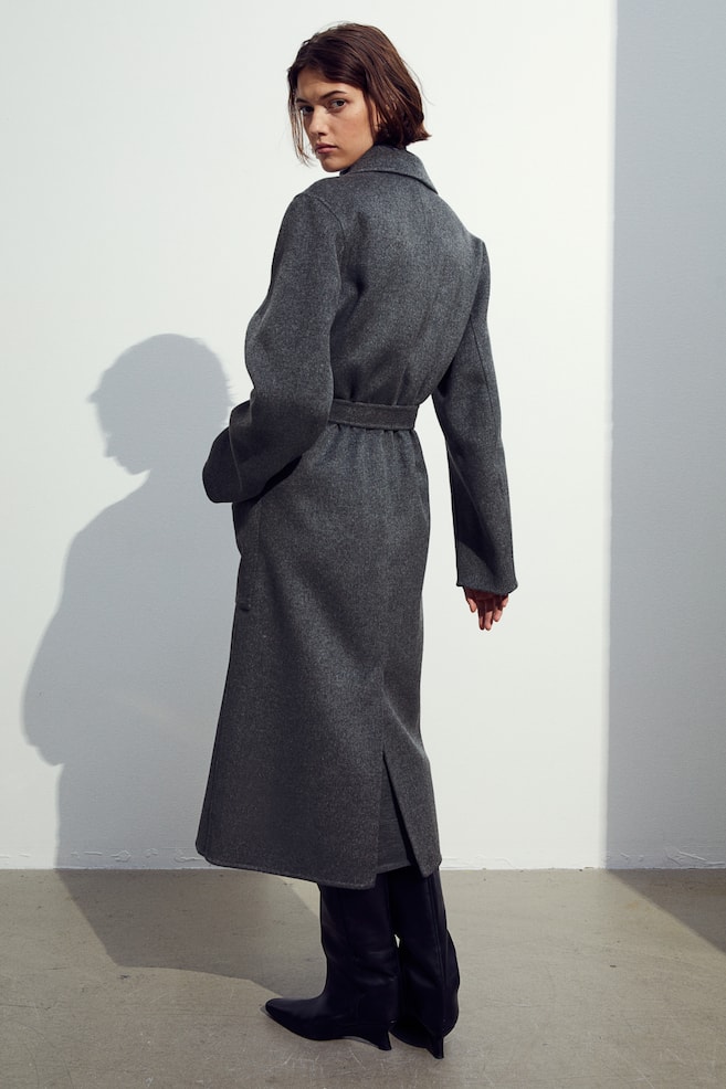 Wool coat - Dark grey marl/Greige - 4