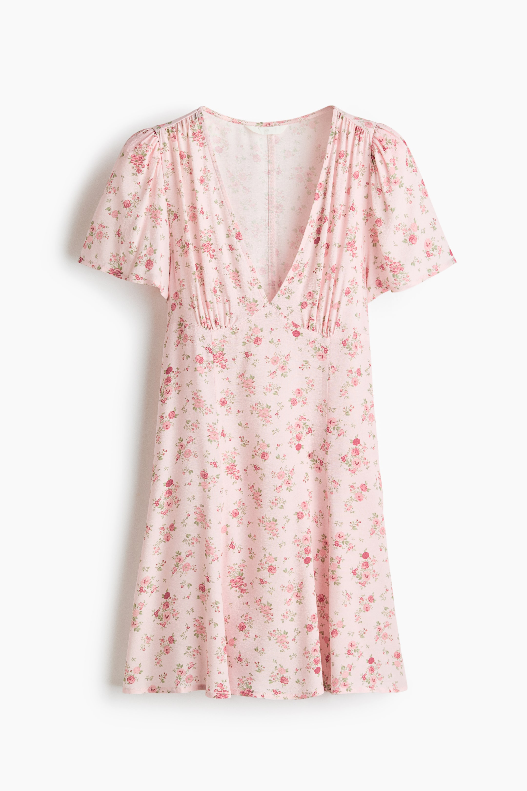 View larger image: Flared-skirt viscose dress - Light pink/Floral - Ladies | H&M IN 1