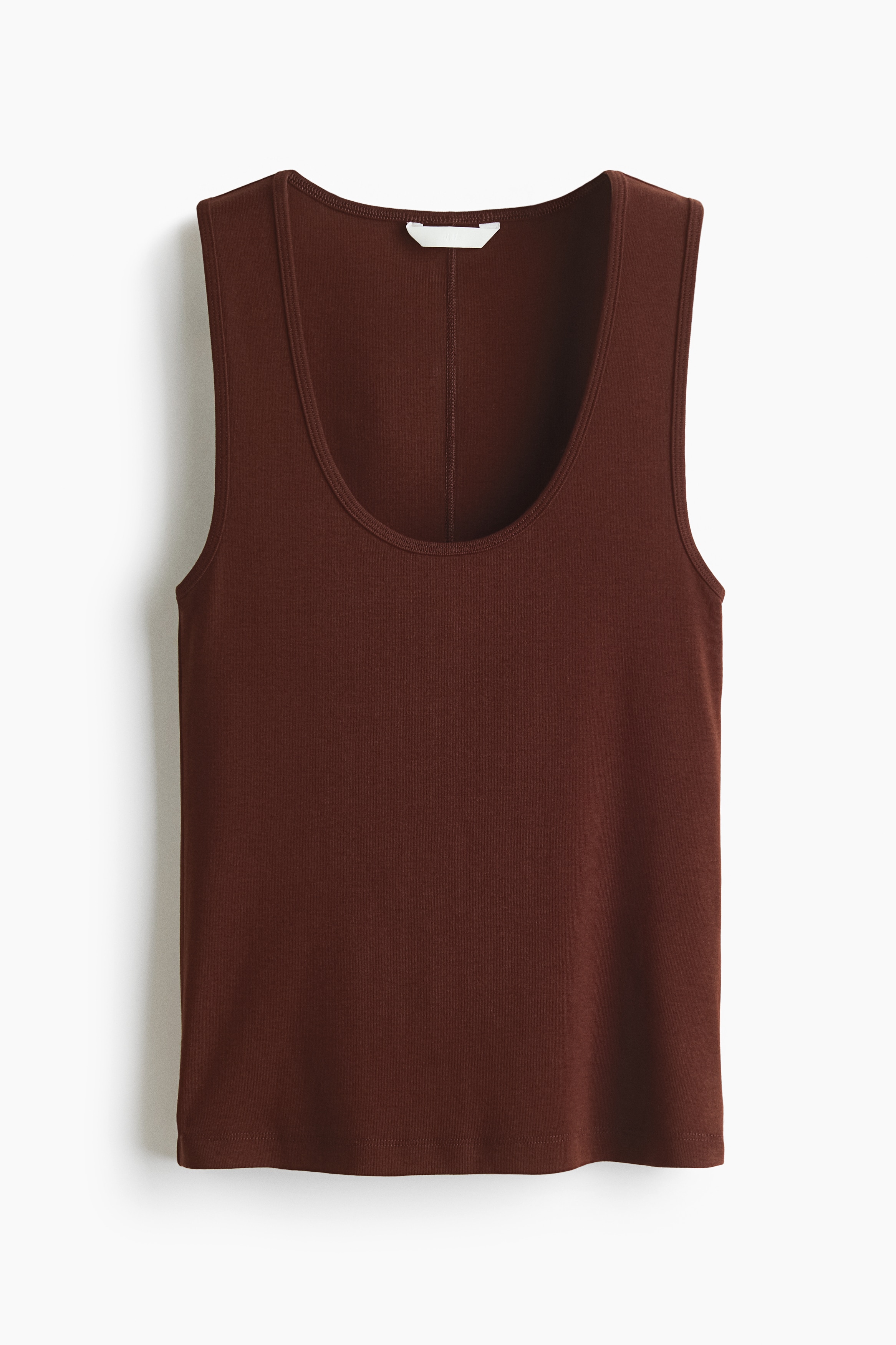 Cotton Tank Top - Brown/White/Black