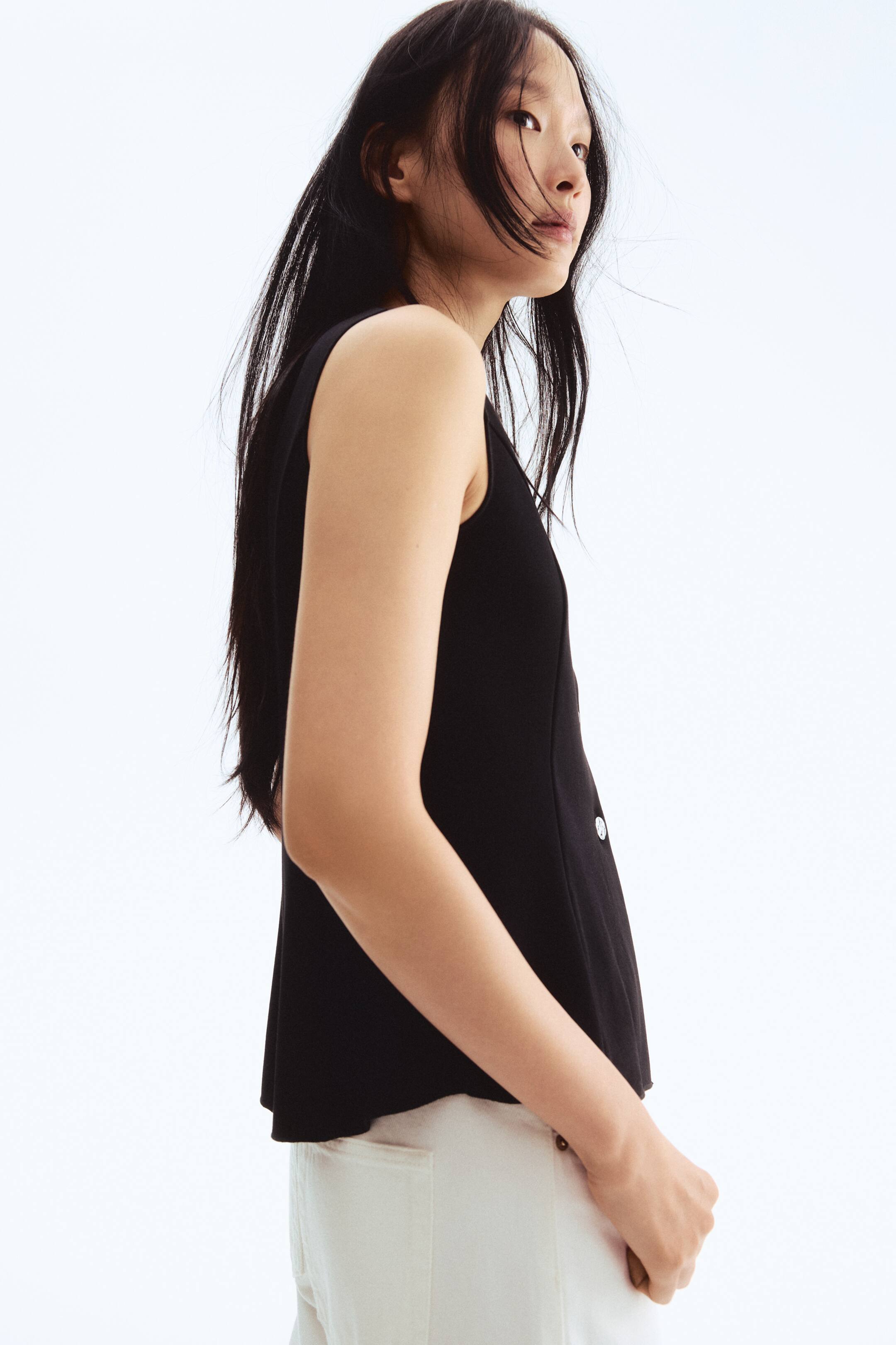 Büyük resmi görüntüle: İnterlok Yelek - Siyah - KADIN | H&M TR 3