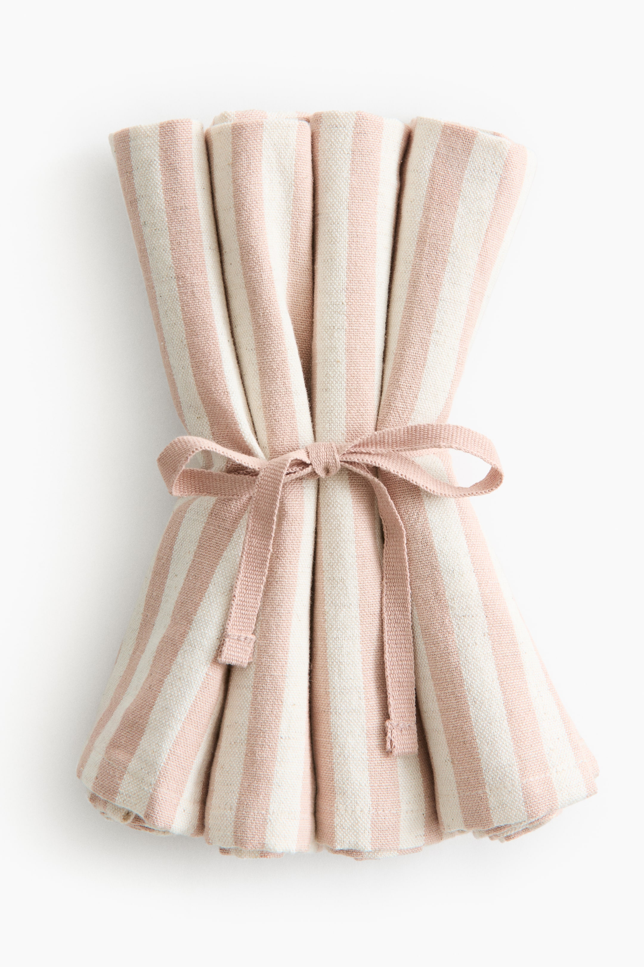 Ver imagen más grande: Pack de 4 servilletas de algodón - Rosa claro/Rayas - HOME | H&M ES 2