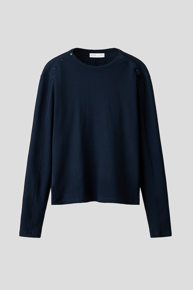 T-shirt Slim Fit en coton - Bleu foncé/Rouge - 1