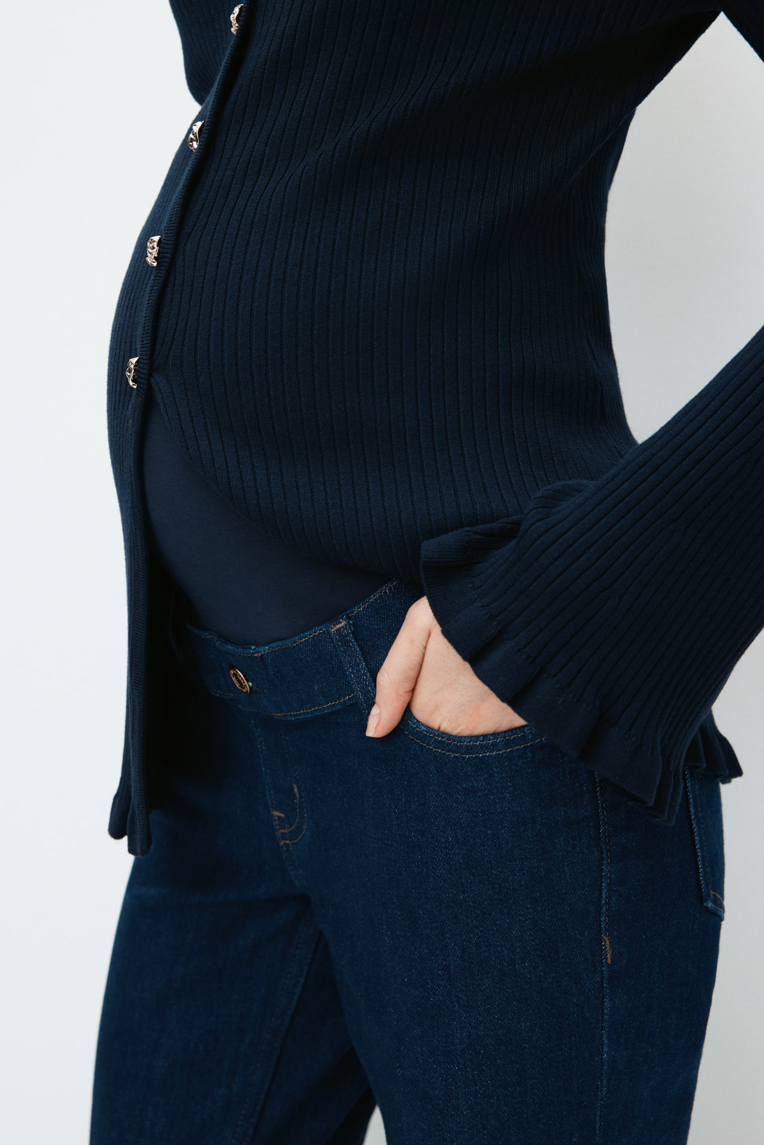 MAMA Slim Straight Ankle Jeans - Dark denim blue/Light denim blue - 4