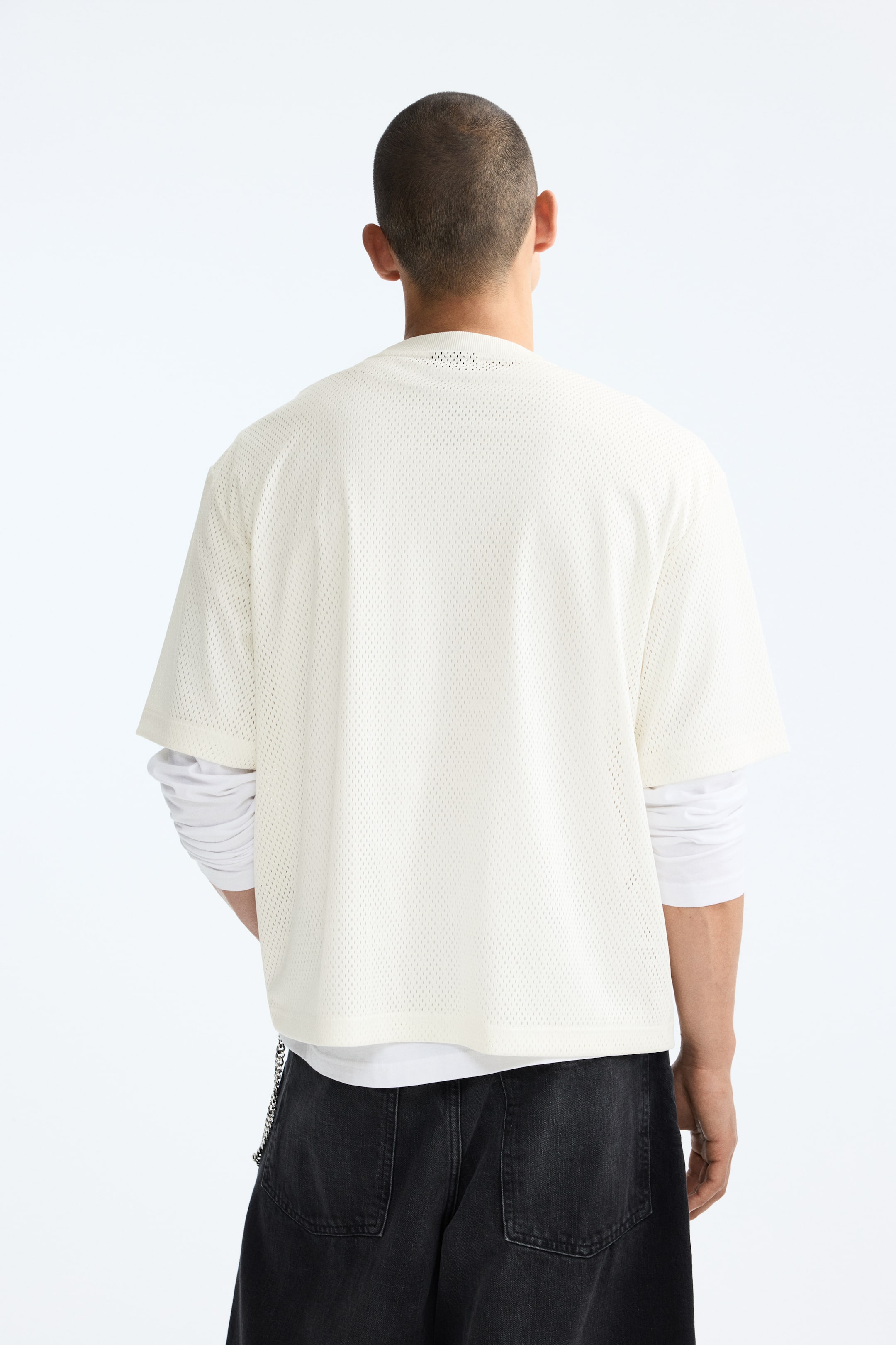 Oversized Printed Mesh T-Shirt