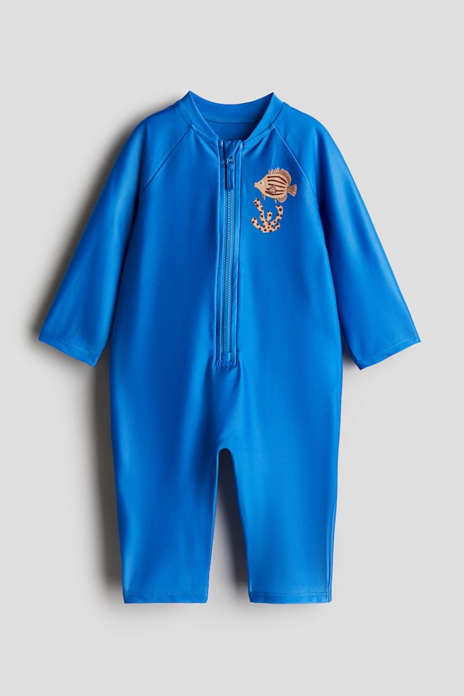 Badeoverall mit UPF50 - Knallblau/Fisch - 1