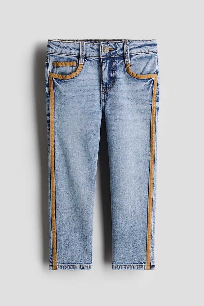 Regular Fit Jeans - Denimblau/Beige - 1