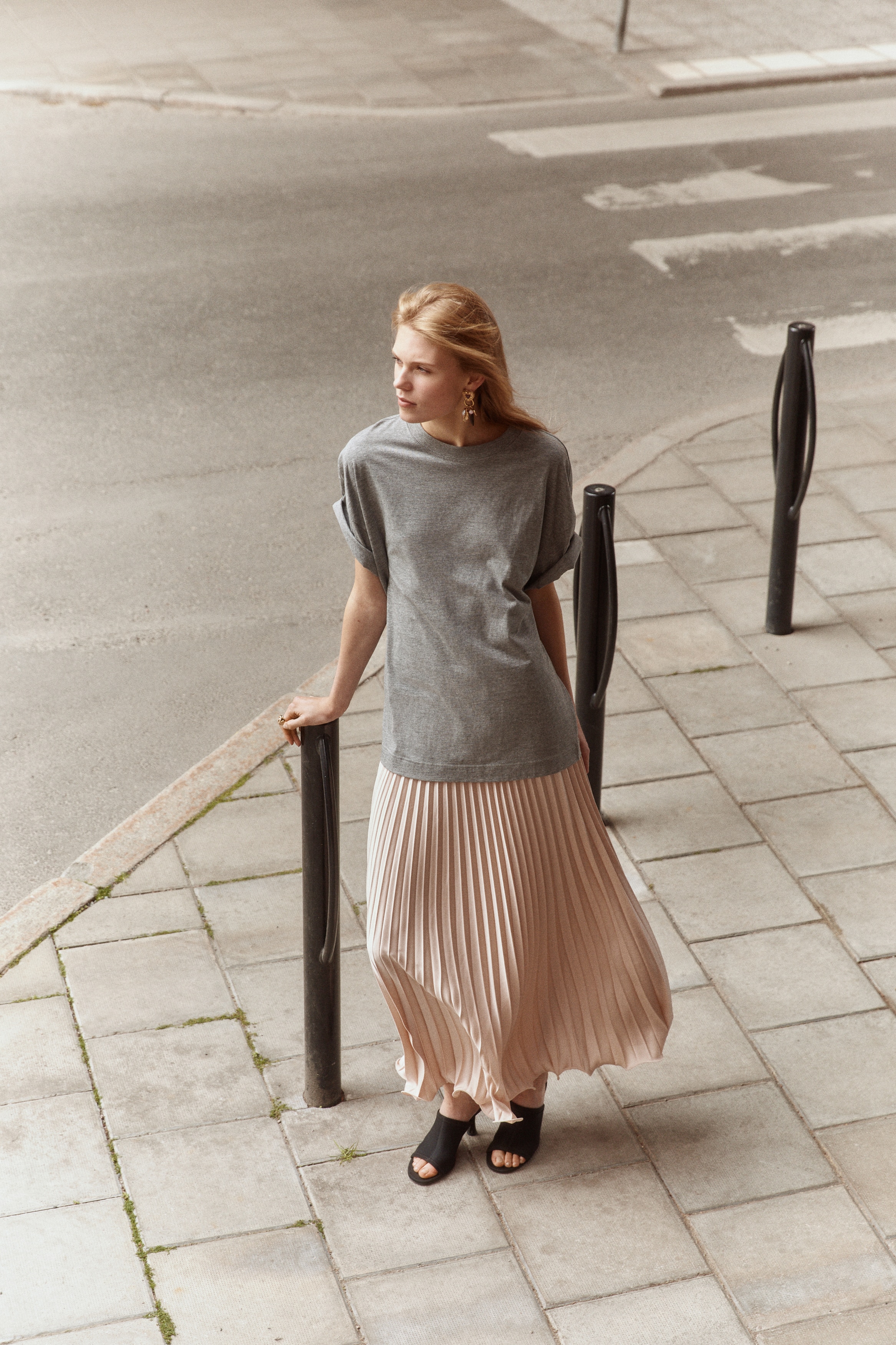 Pleated maxi skirt