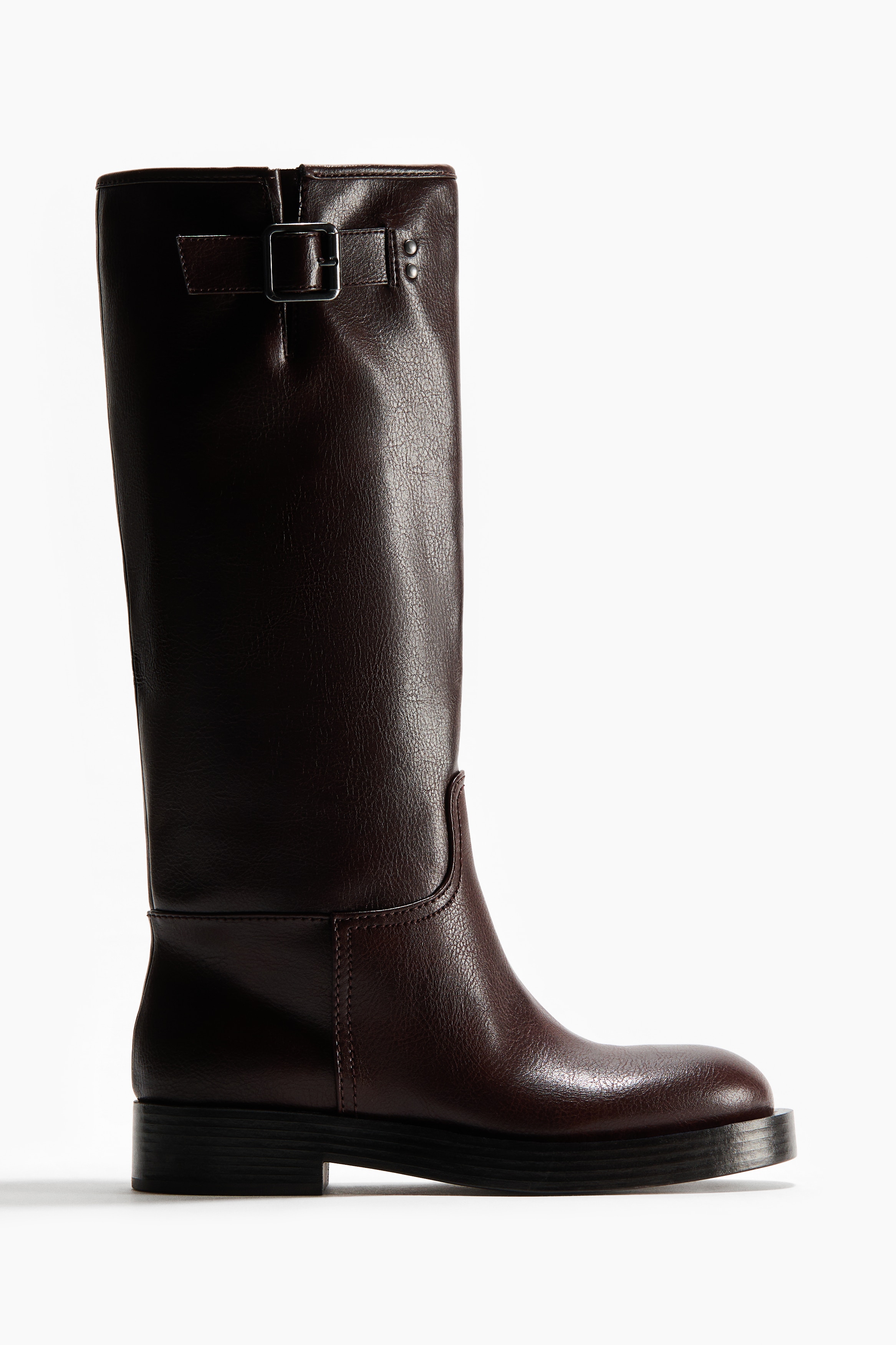 Kniehoge boots - Donkerbruin/Donkerbeige