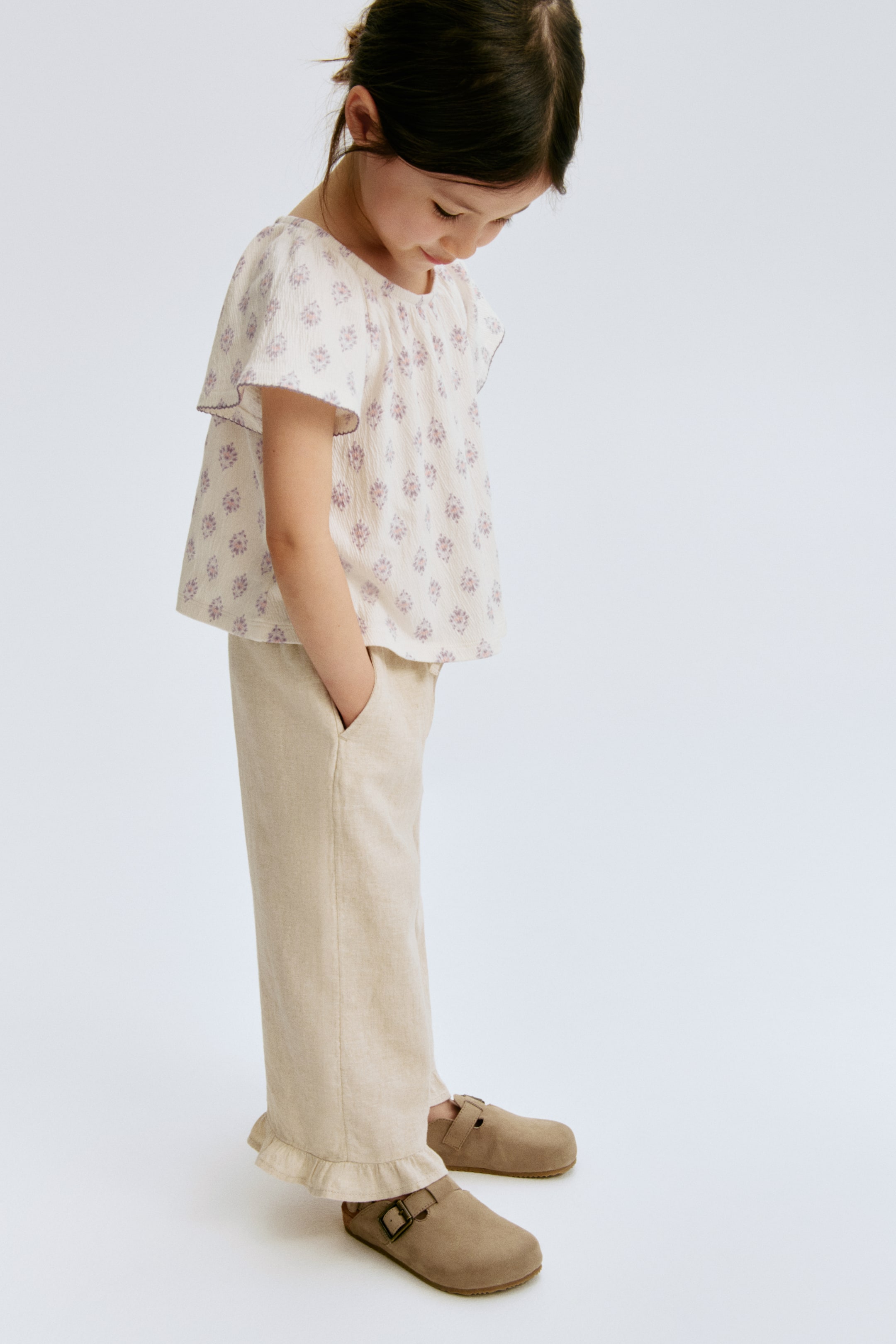 Patterned Crêpe Top
