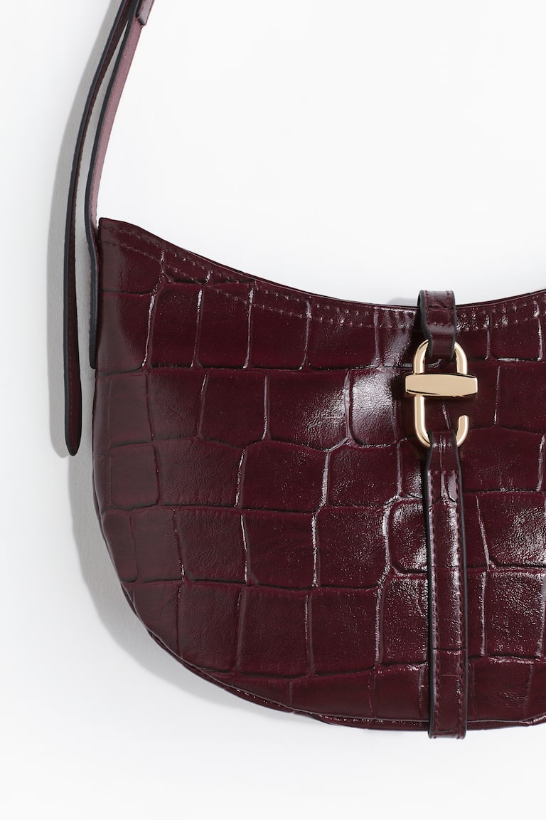 Bolso de hombro Burdeos/Efecto piel cocodrilo MUJER H&M ES