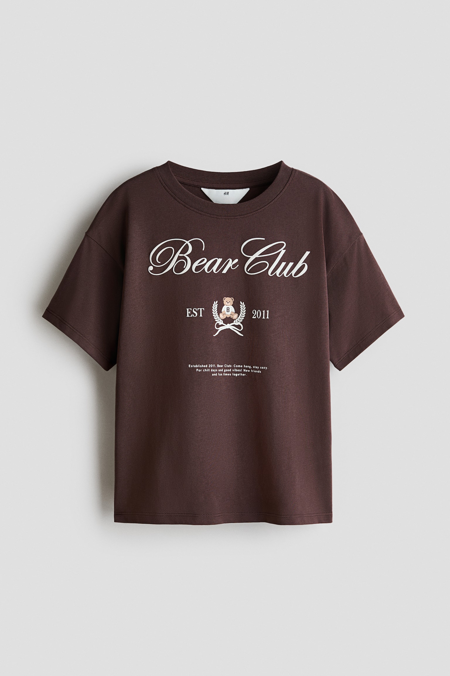 Print-motif cotton T-shirt