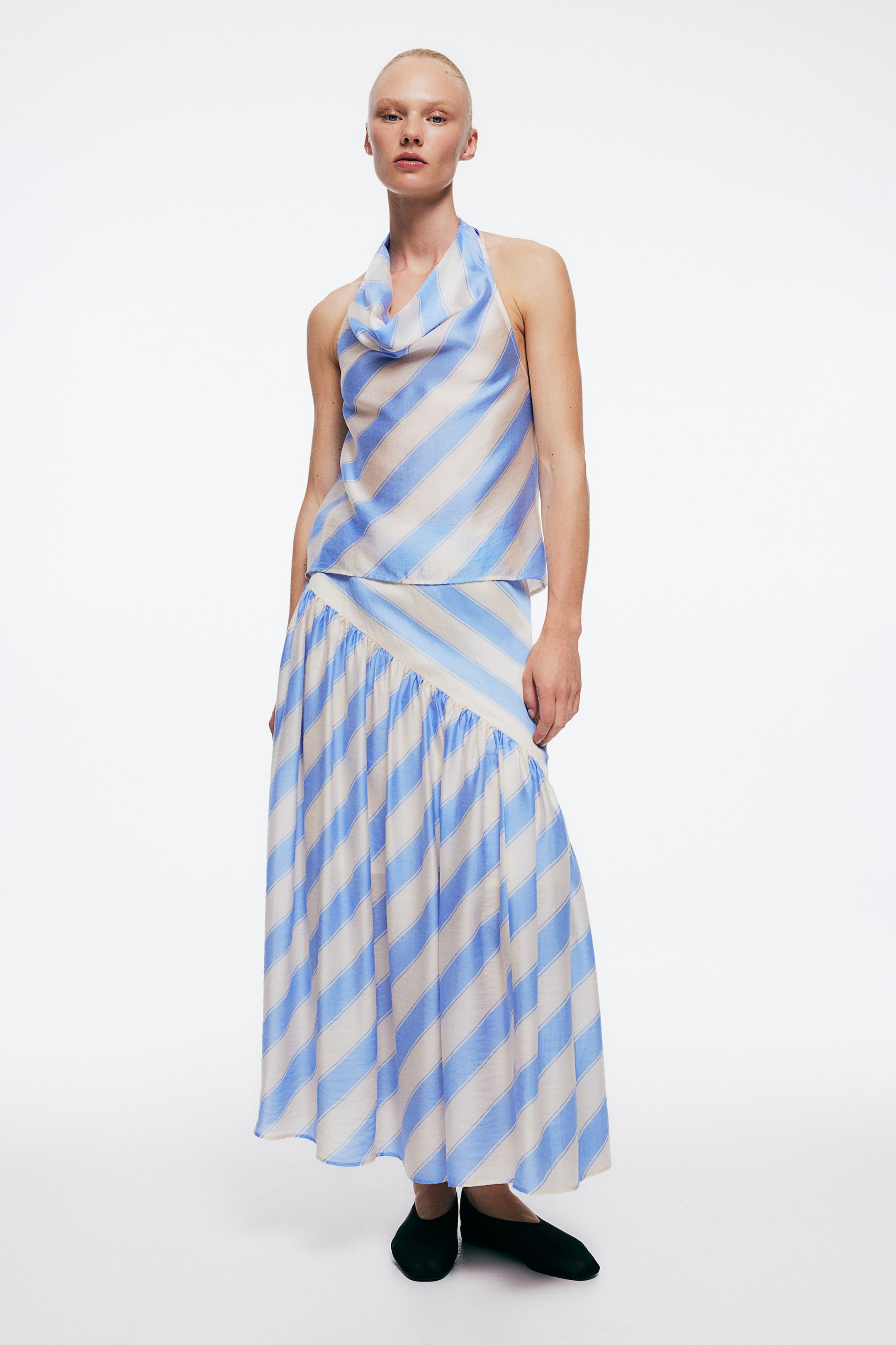 Draped Lyocell-blend Skirt