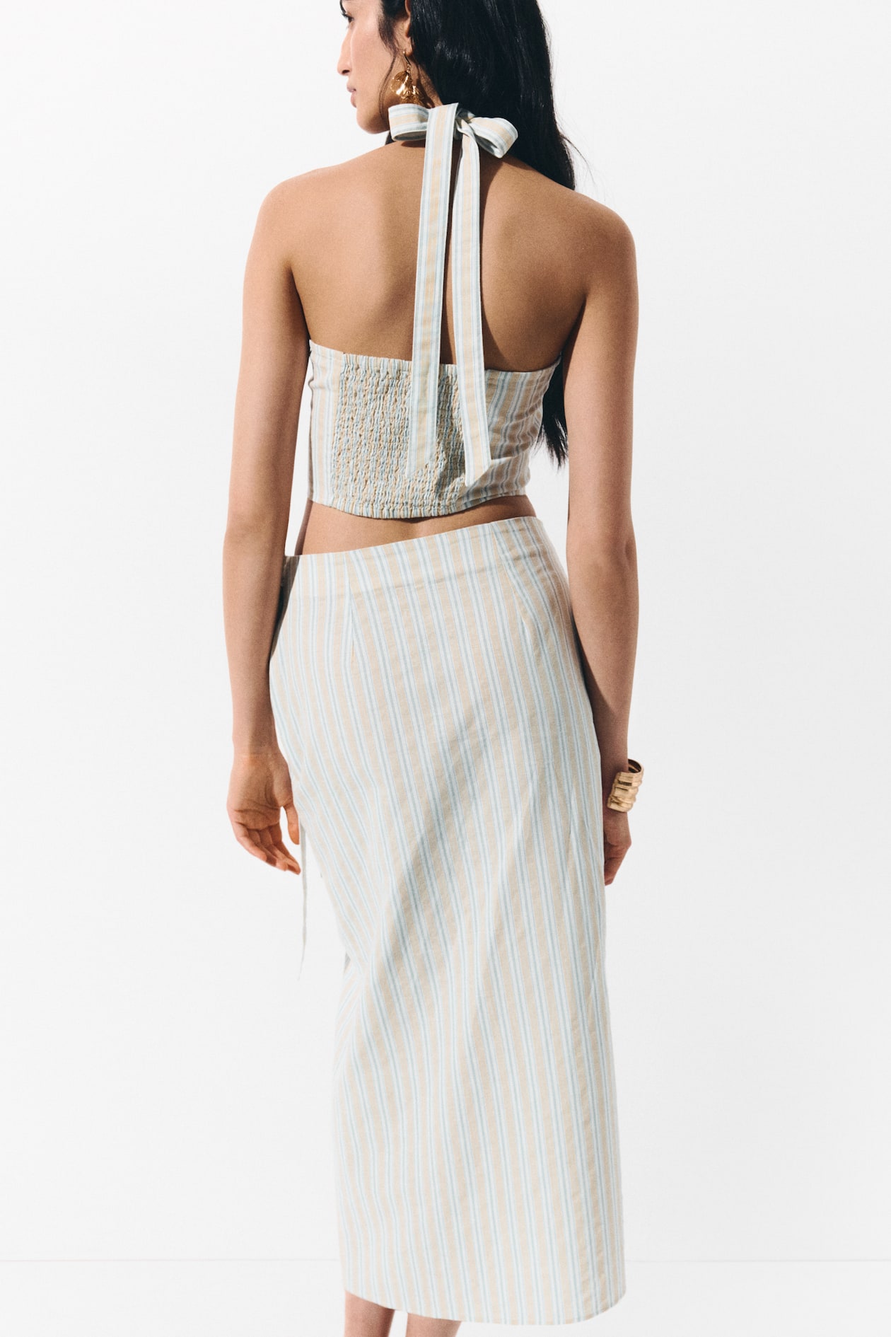 Linen-Blend Wrap Skirt - image 3